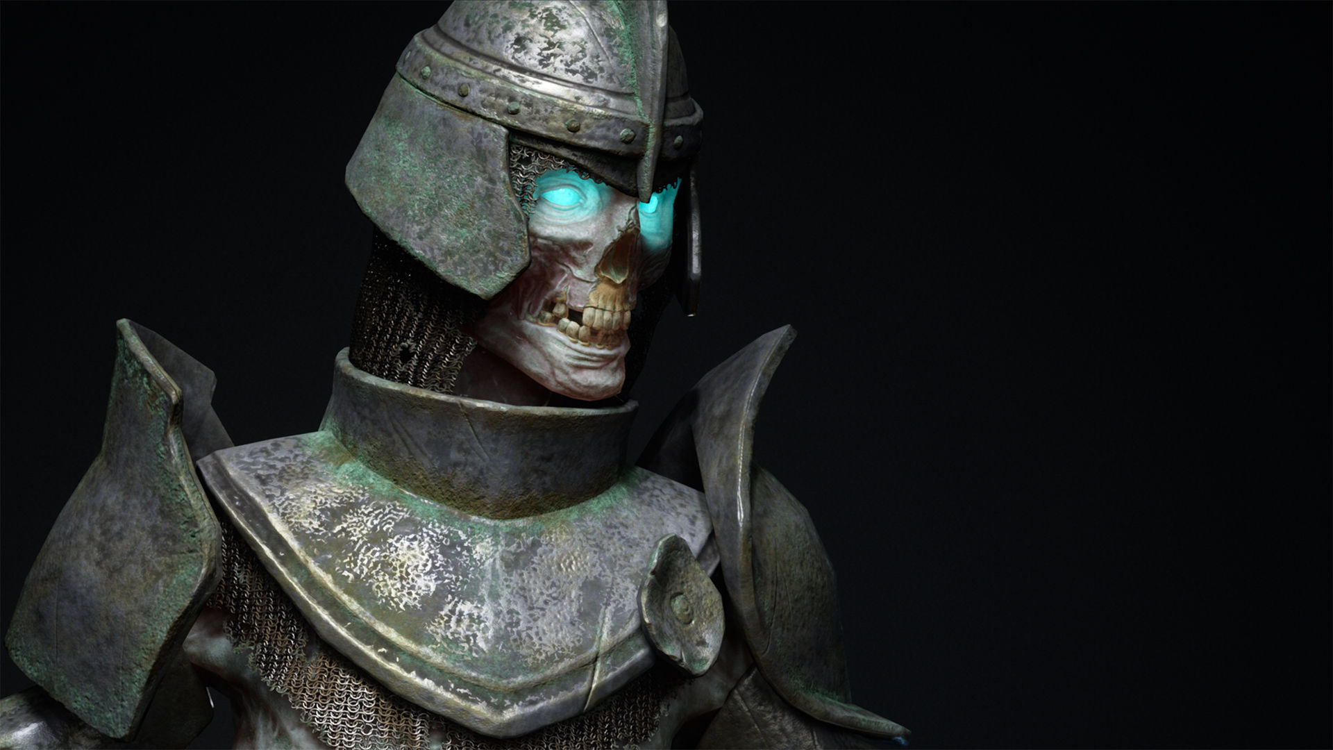 Undead warrior Low-poly 3D model_5