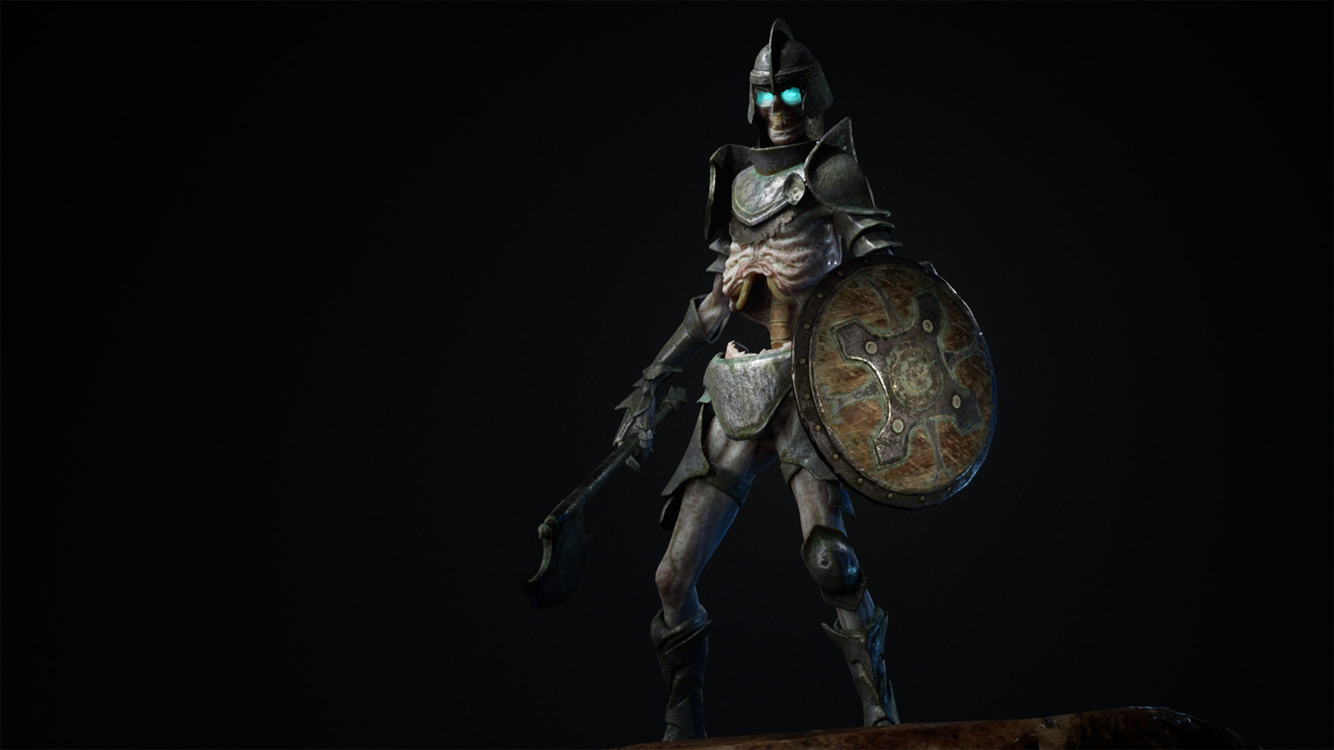 Undead warrior Low-poly 3D model_19