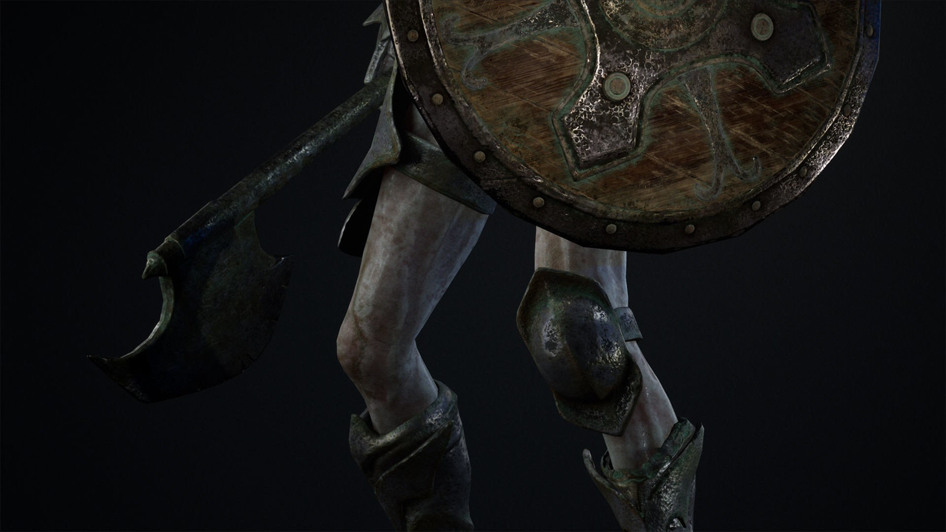 Undead warrior Low-poly 3D model_24