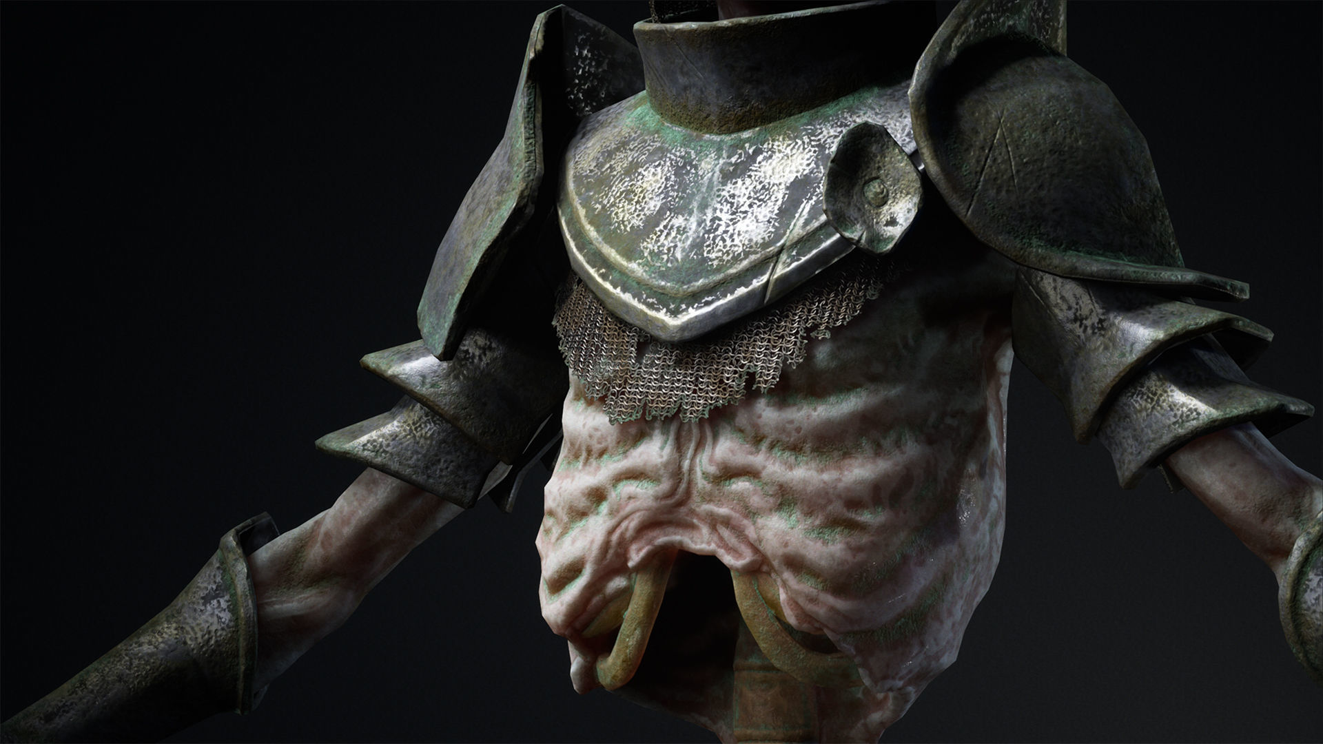 Undead warrior Low-poly 3D model_16