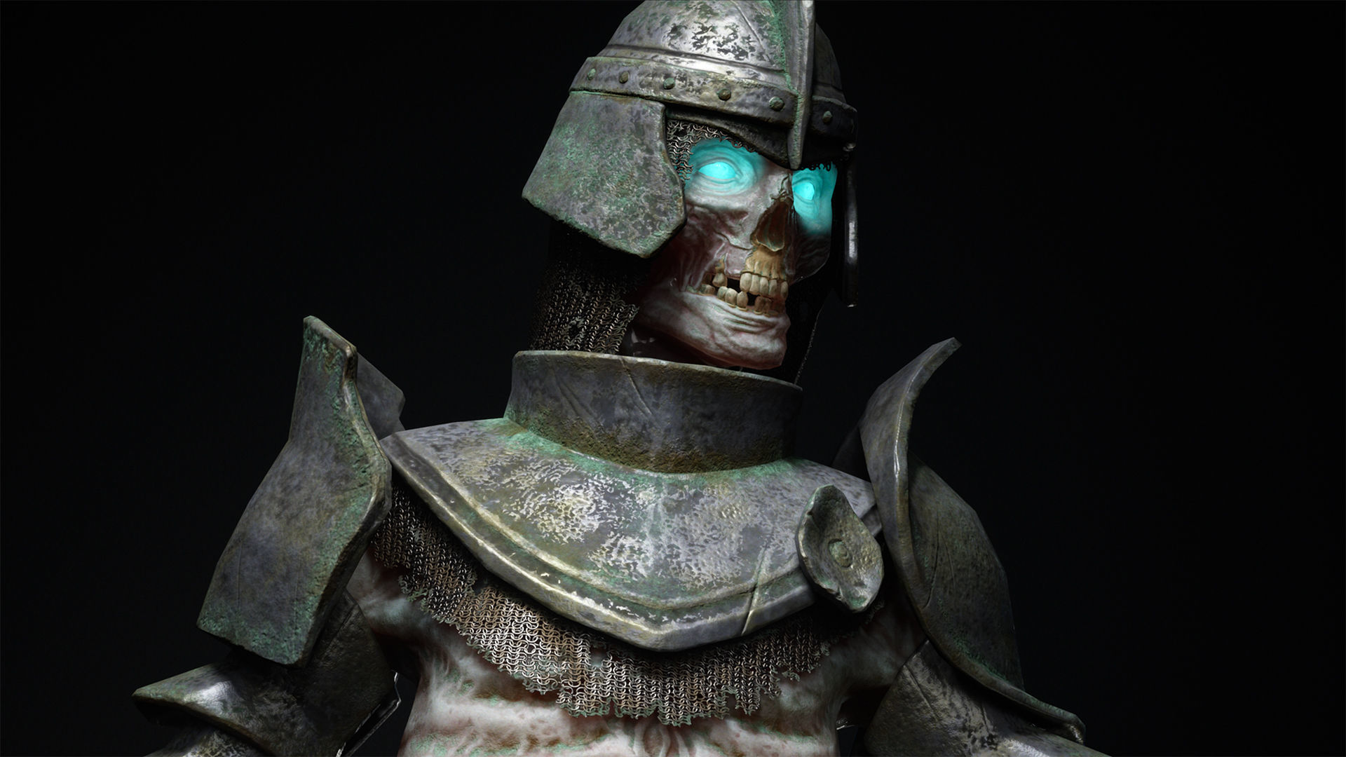 Undead warrior Low-poly 3D model_17