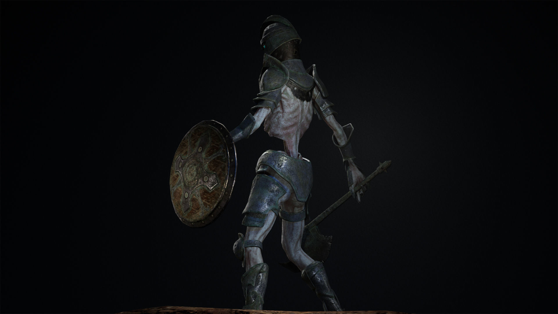 Undead warrior Low-poly 3D model_20