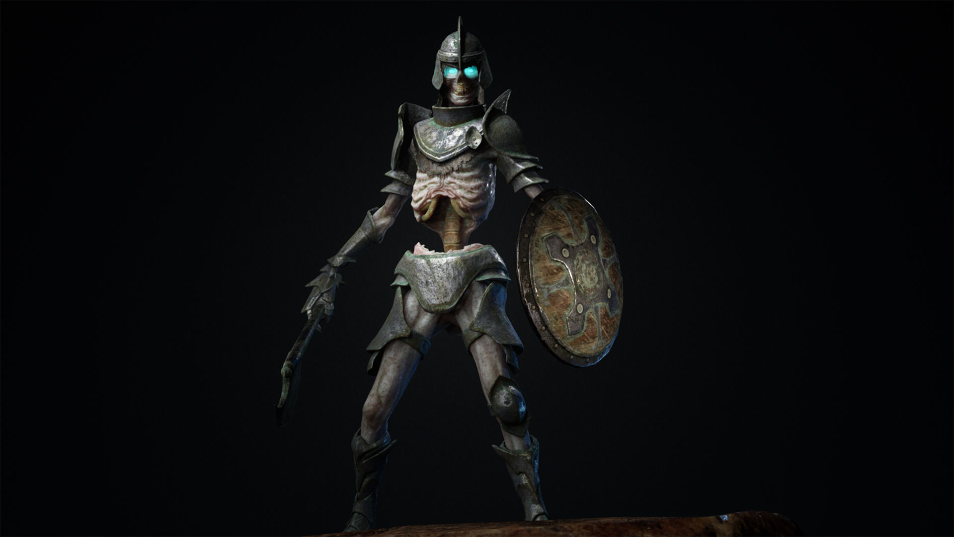Undead warrior Low-poly 3D model_10