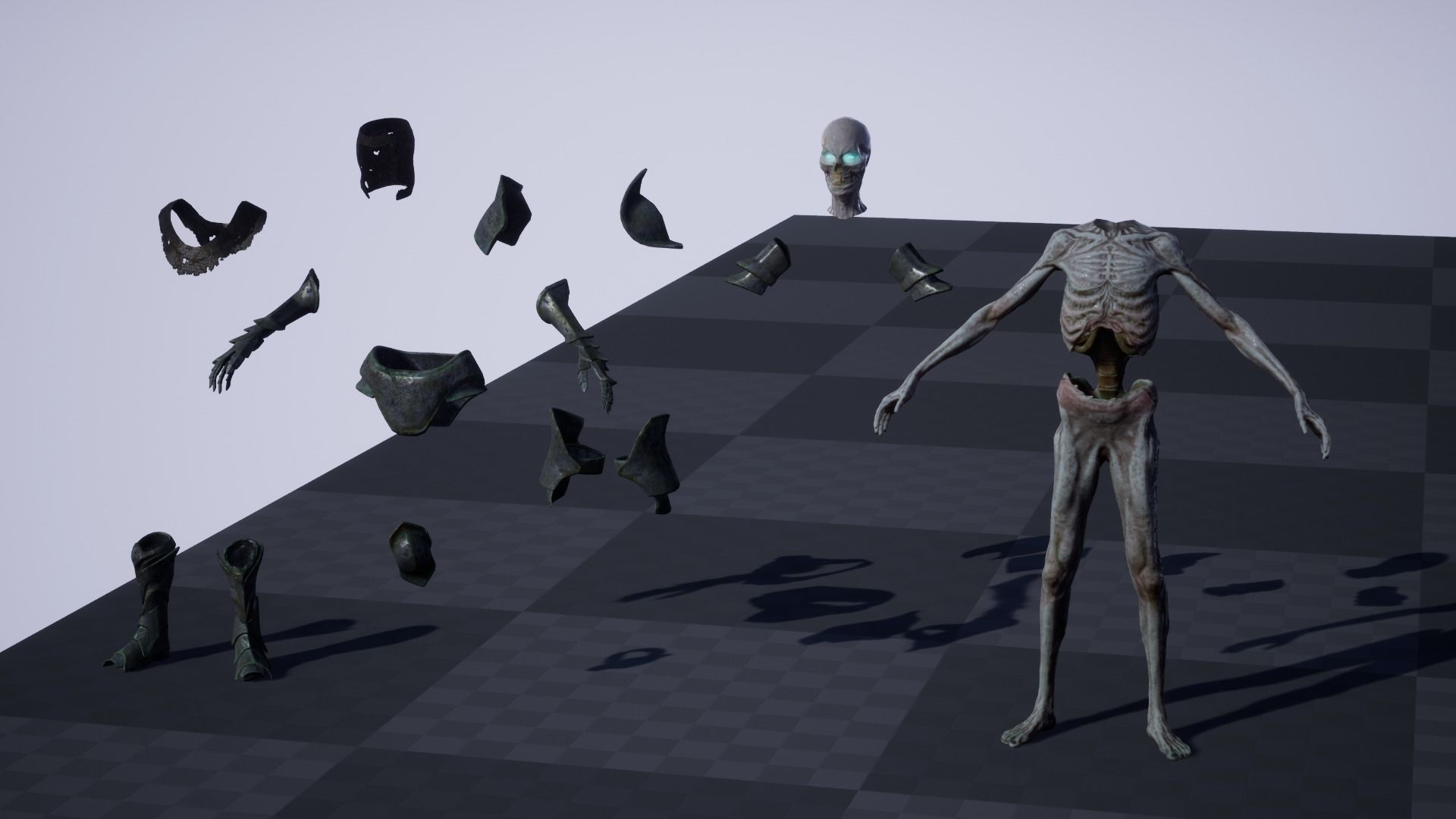 Undead warrior Low-poly 3D model_37