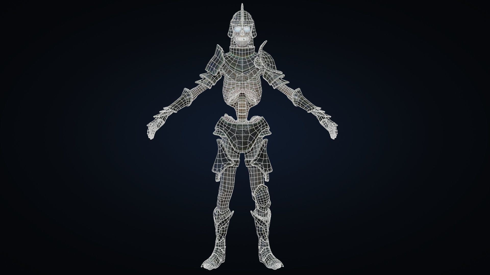 Undead warrior Low-poly 3D model_29