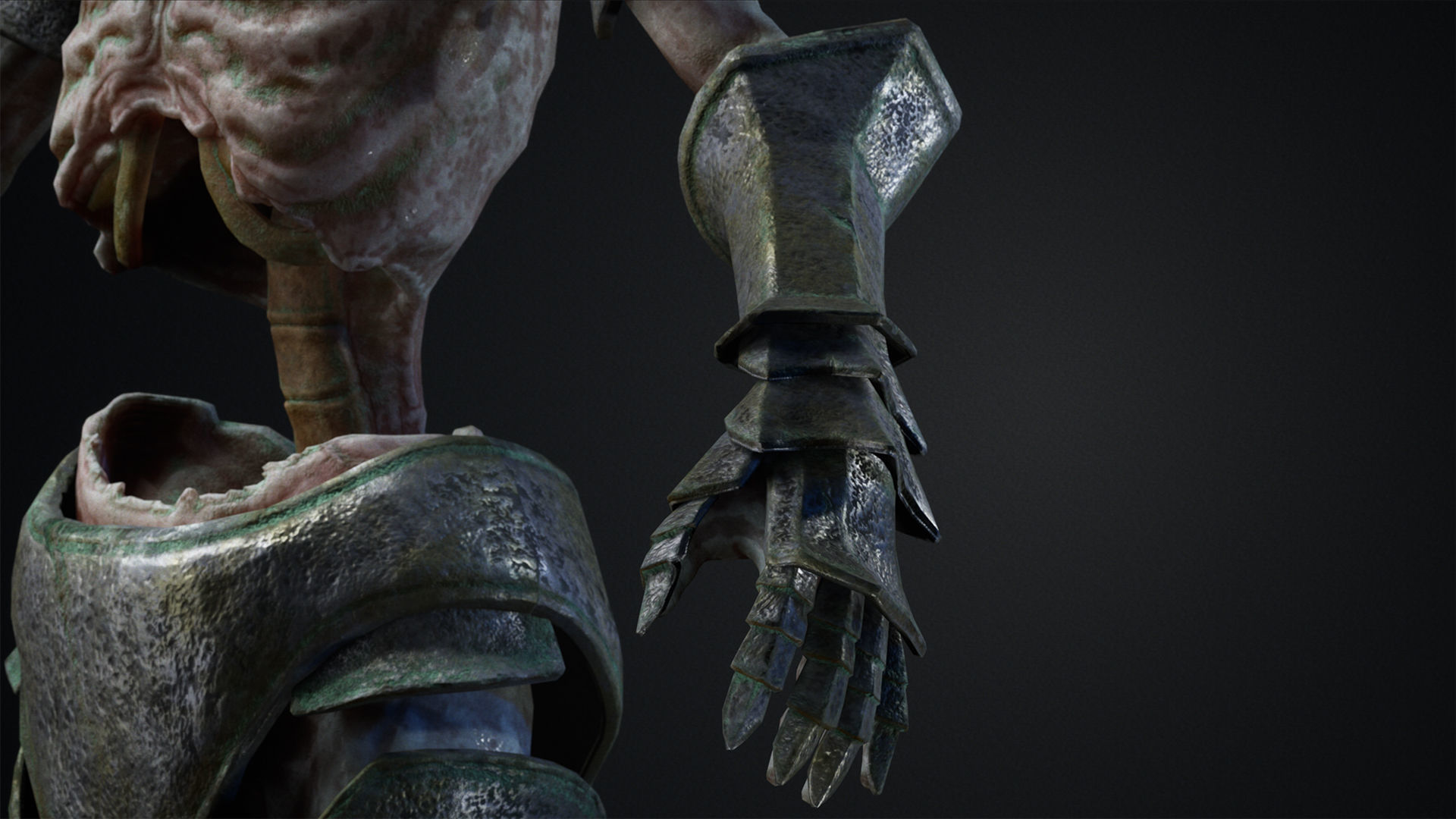 Undead warrior Low-poly 3D model_13