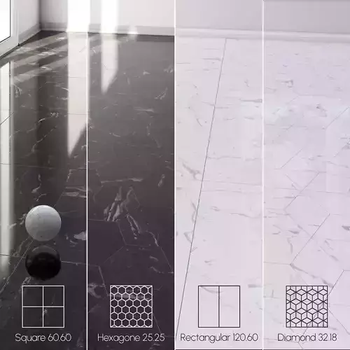 DrCG Black and White Marble Tile 97