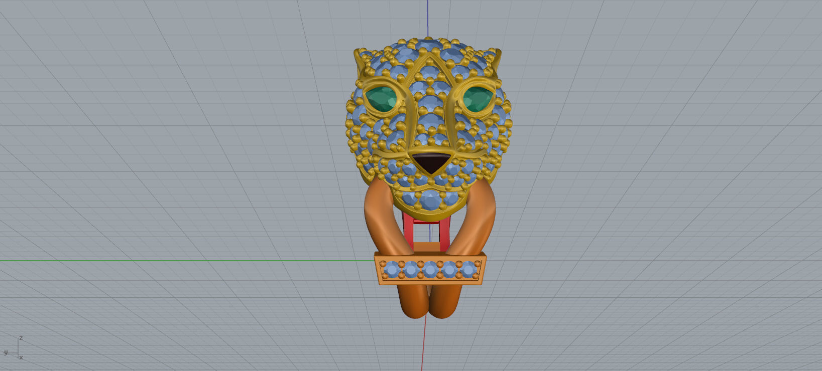 Panther Earrings with stones 3d print model C46 3D print model_22