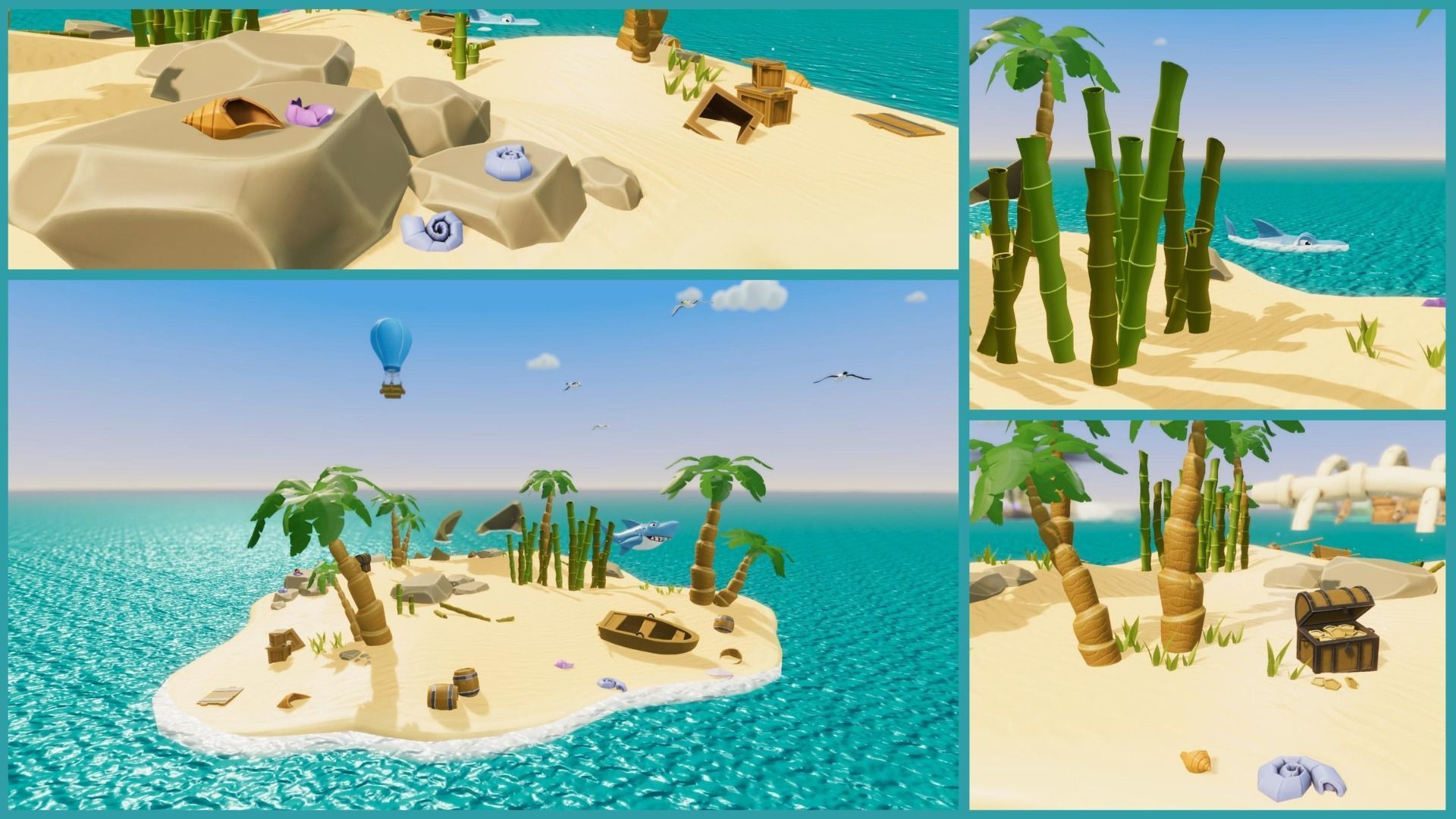 Various Environment Islands Unity URP Low-poly 3D model_9