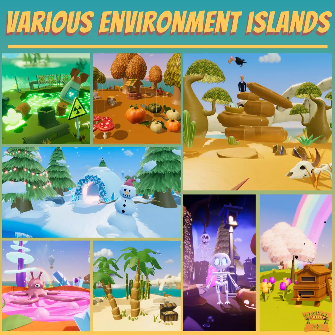 Various Environment Islands Unity URP Low-poly 3D model_0