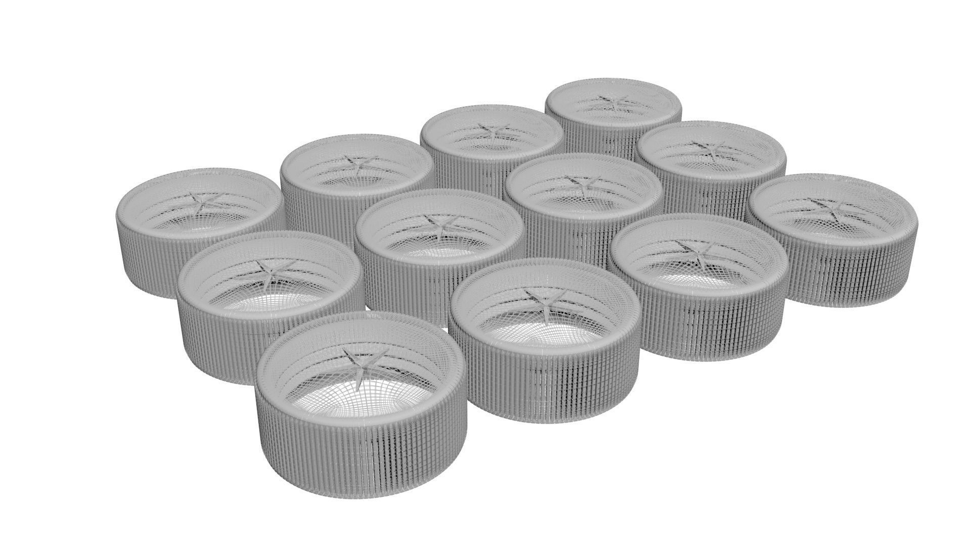 Plastic Bottle Caps Set 3D model_13