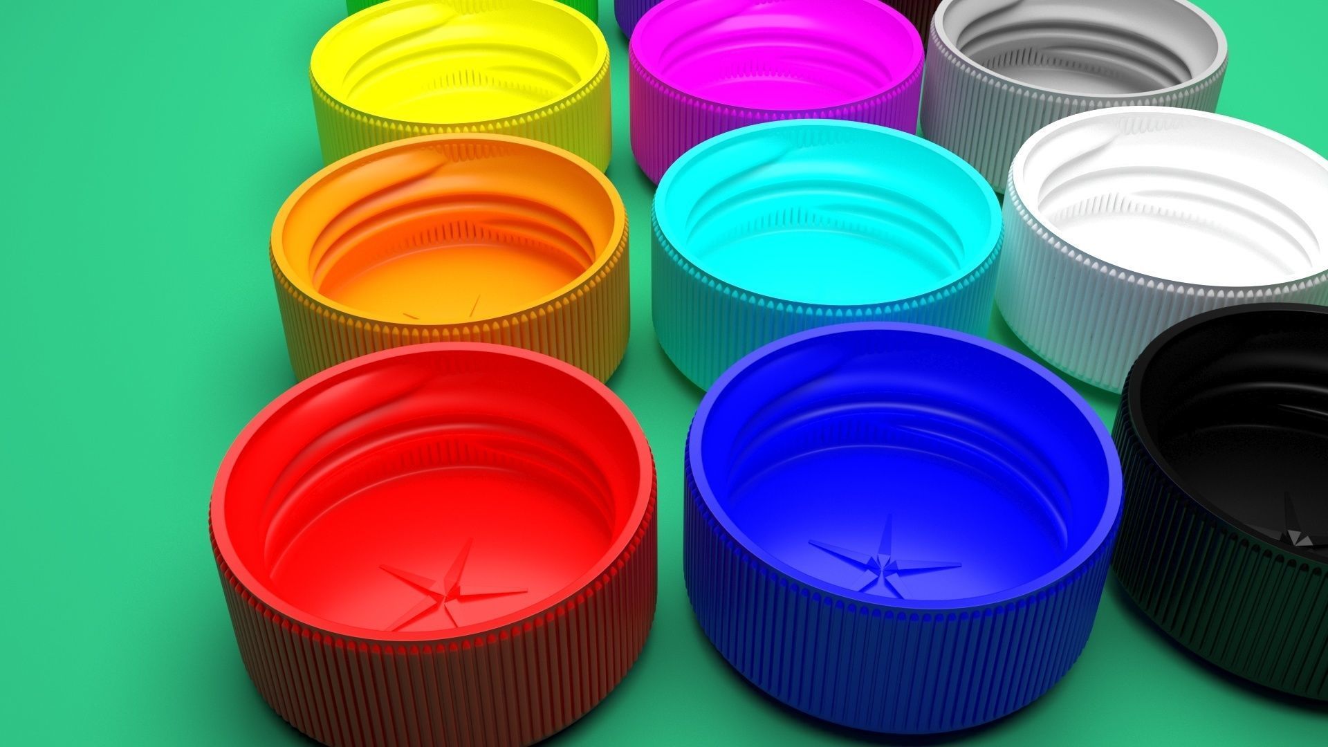 Plastic Bottle Caps Set 3D model_20