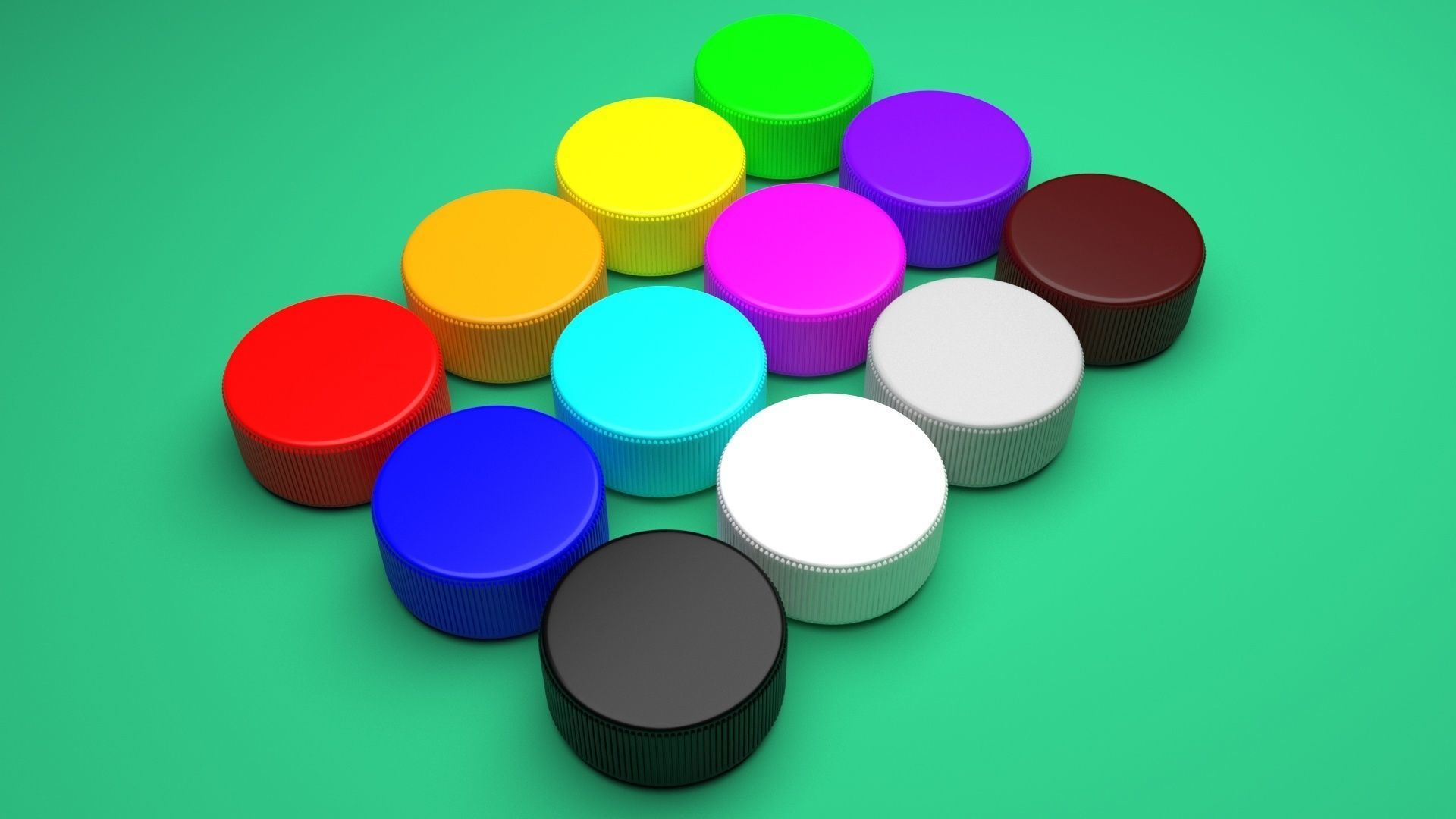Plastic Bottle Caps Set 3D model_18
