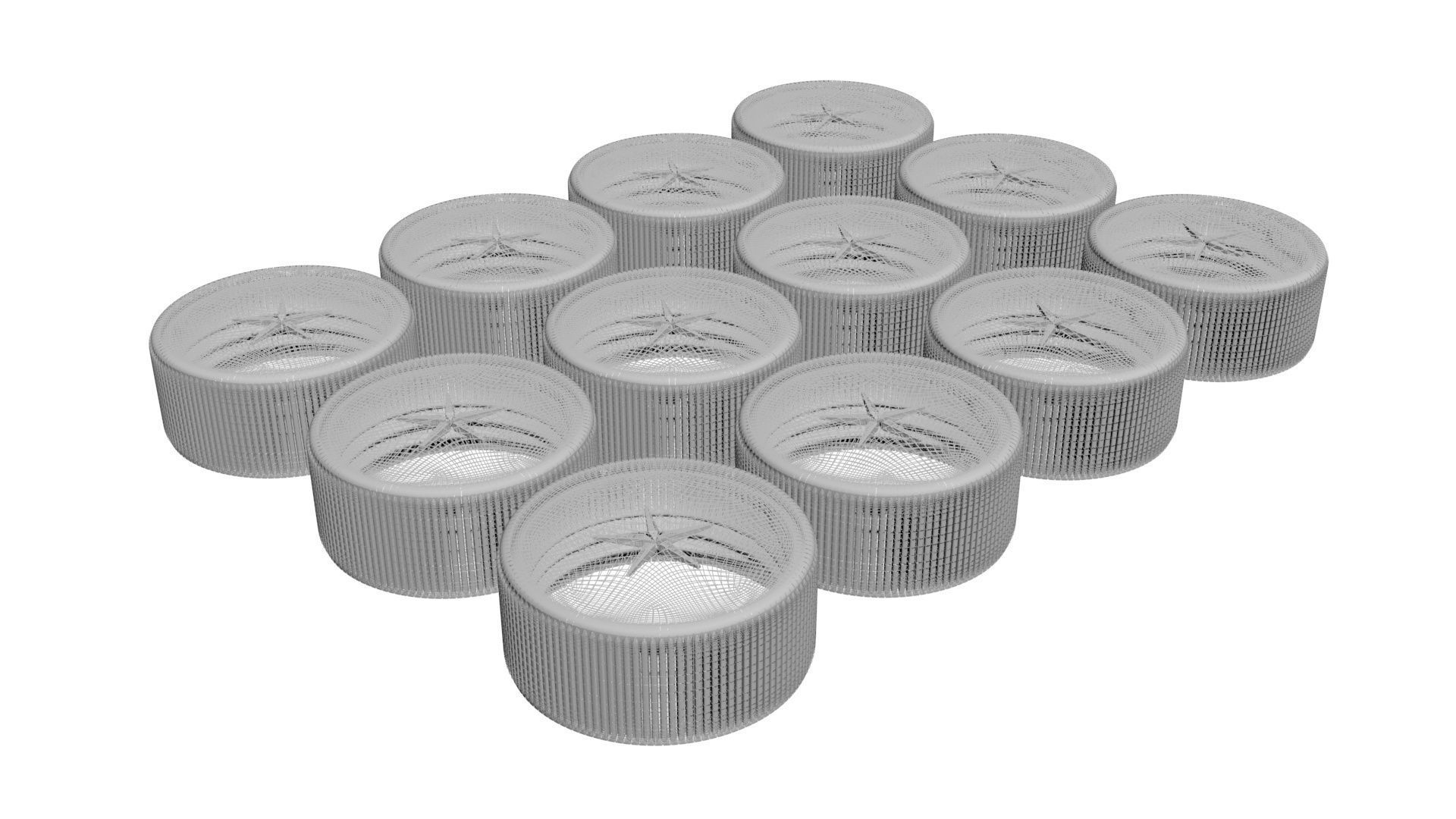 Plastic Bottle Caps Set 3D model_11