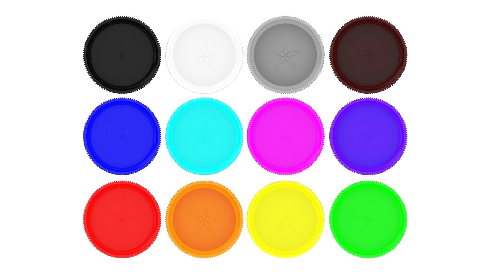 Plastic Bottle Caps Set 3D model_10