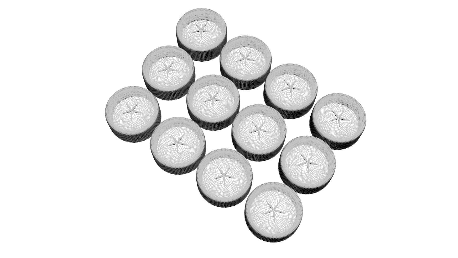 Plastic Bottle Caps Set 3D model_14