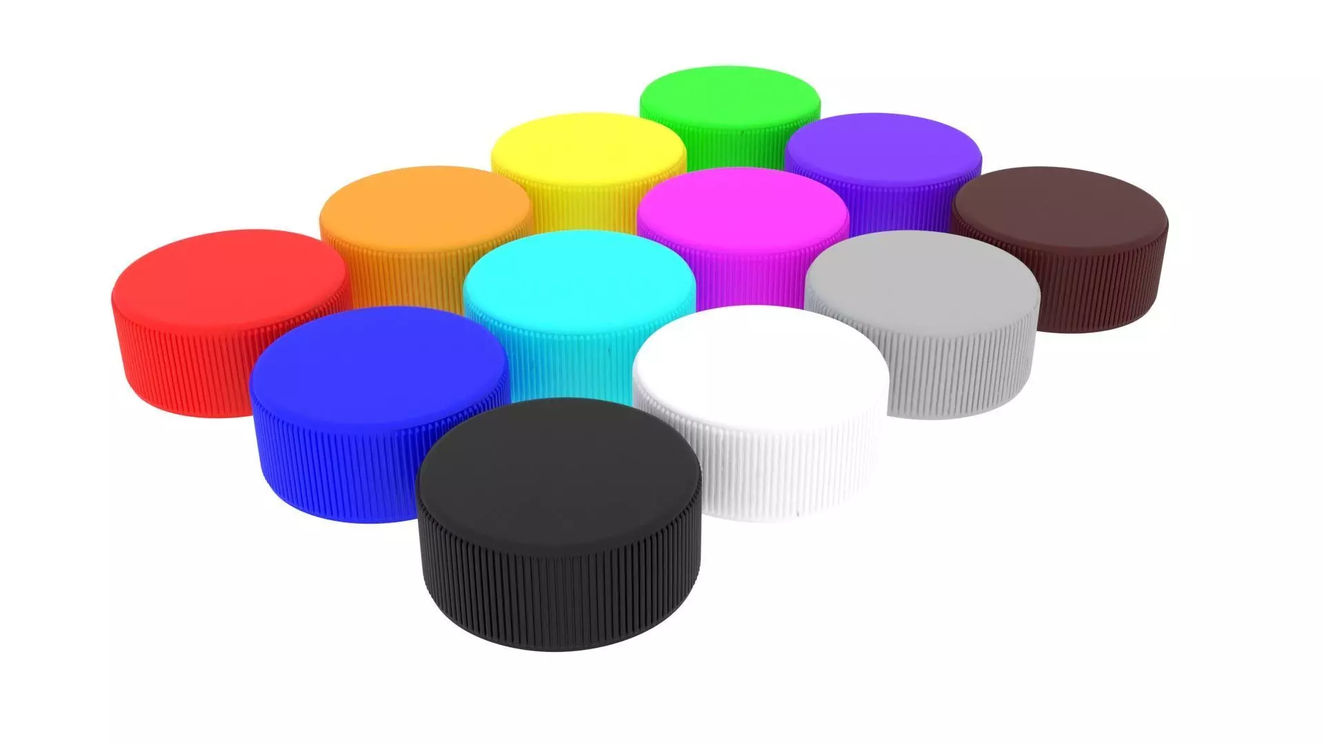 Plastic Bottle Caps Set 3D model_0