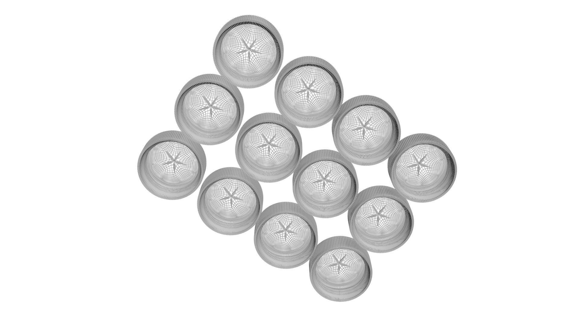 Plastic Bottle Caps Set 3D model_15