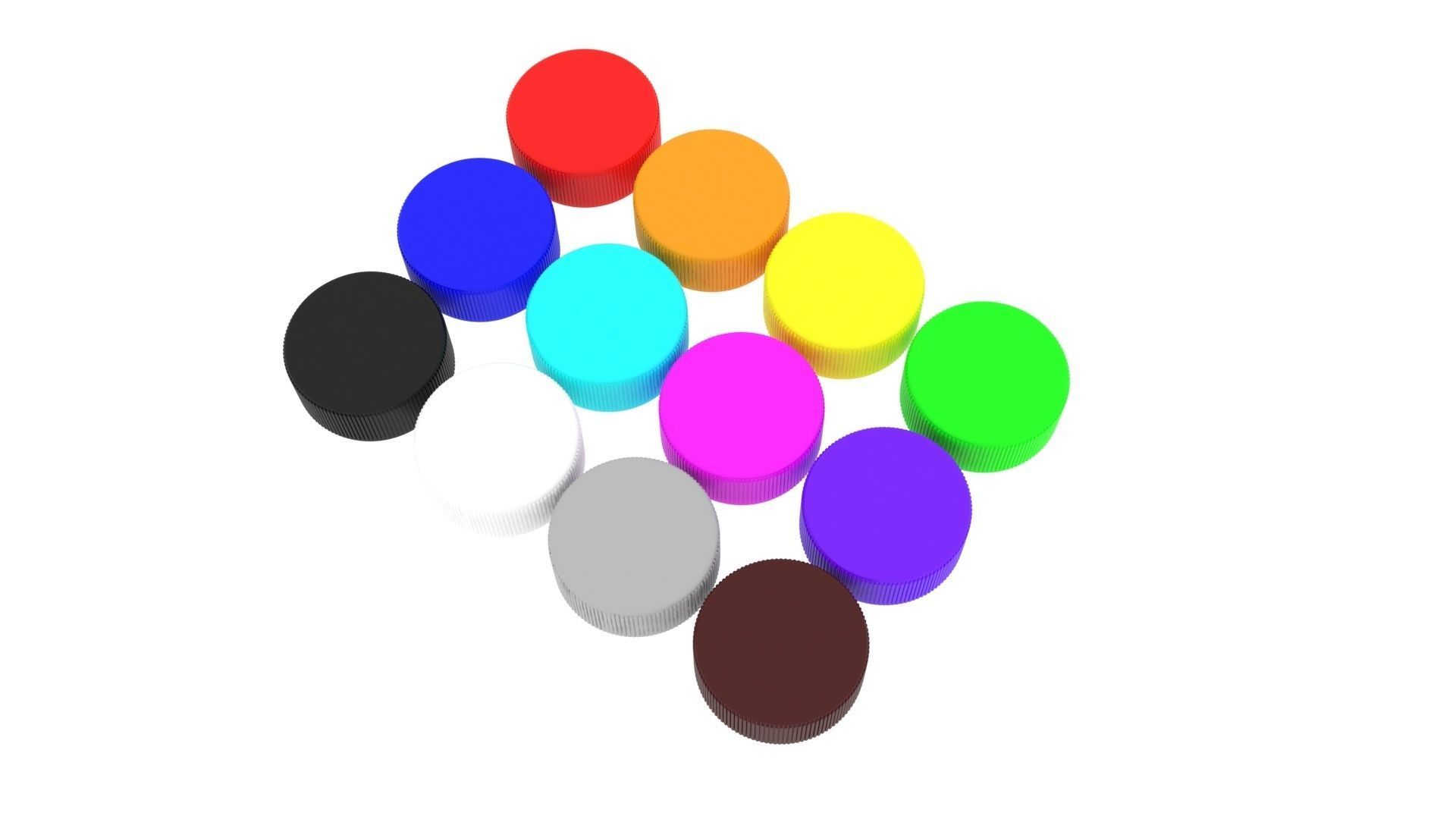 Plastic Bottle Caps Set 3D model_1