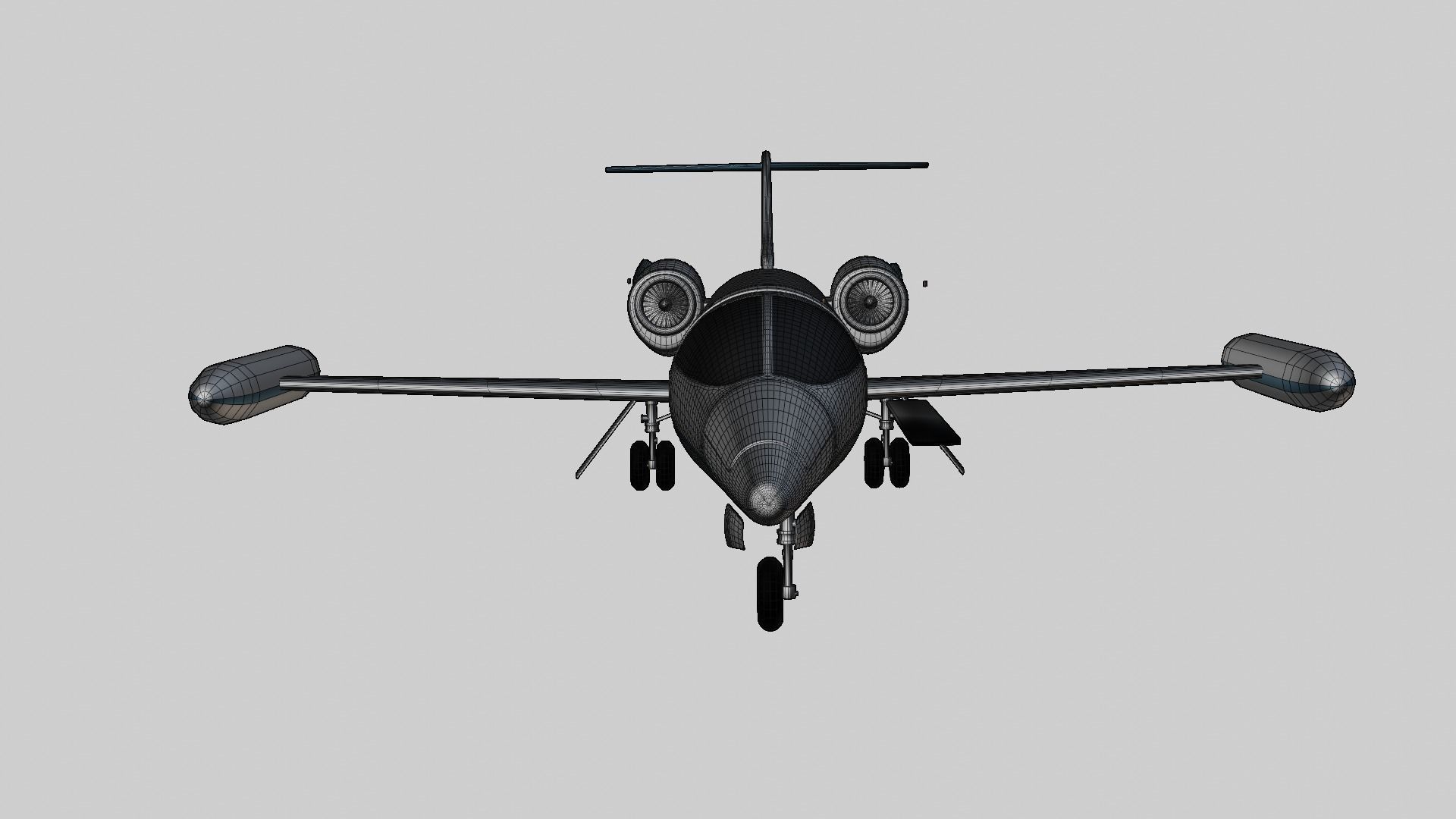 Low Poly Private Jet Low-poly 3D model_10