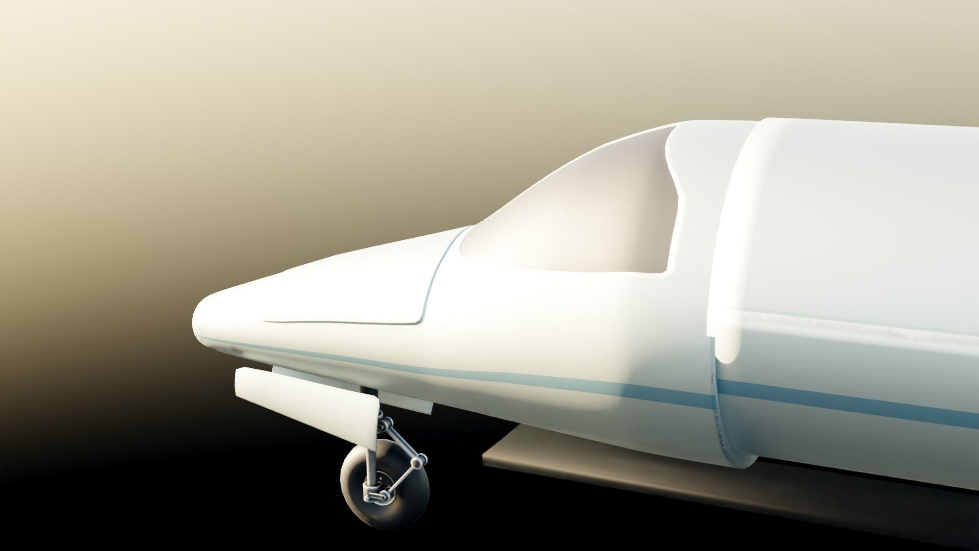 Low Poly Private Jet Low-poly 3D model_8