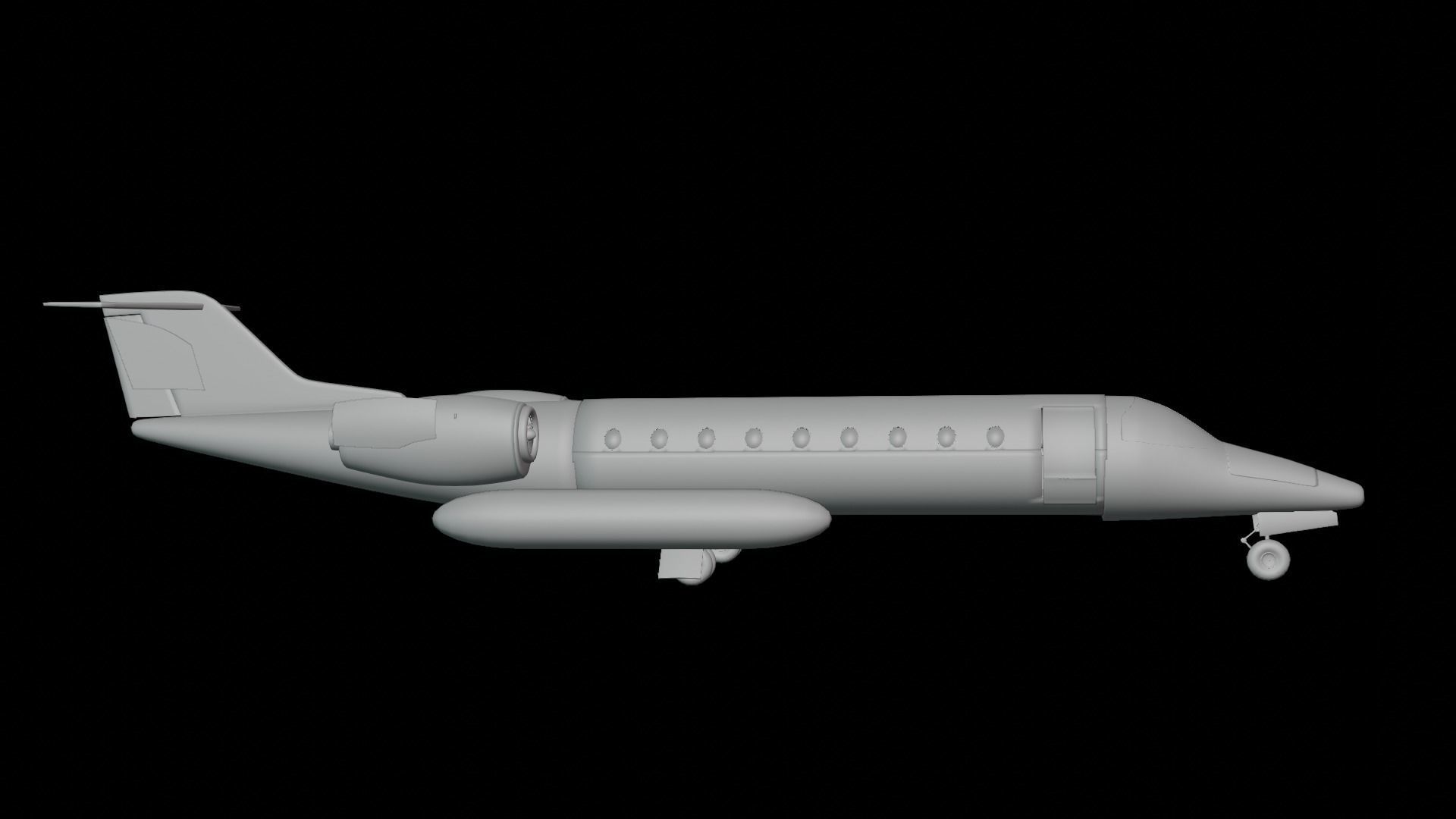 Low Poly Private Jet Low-poly 3D model_13