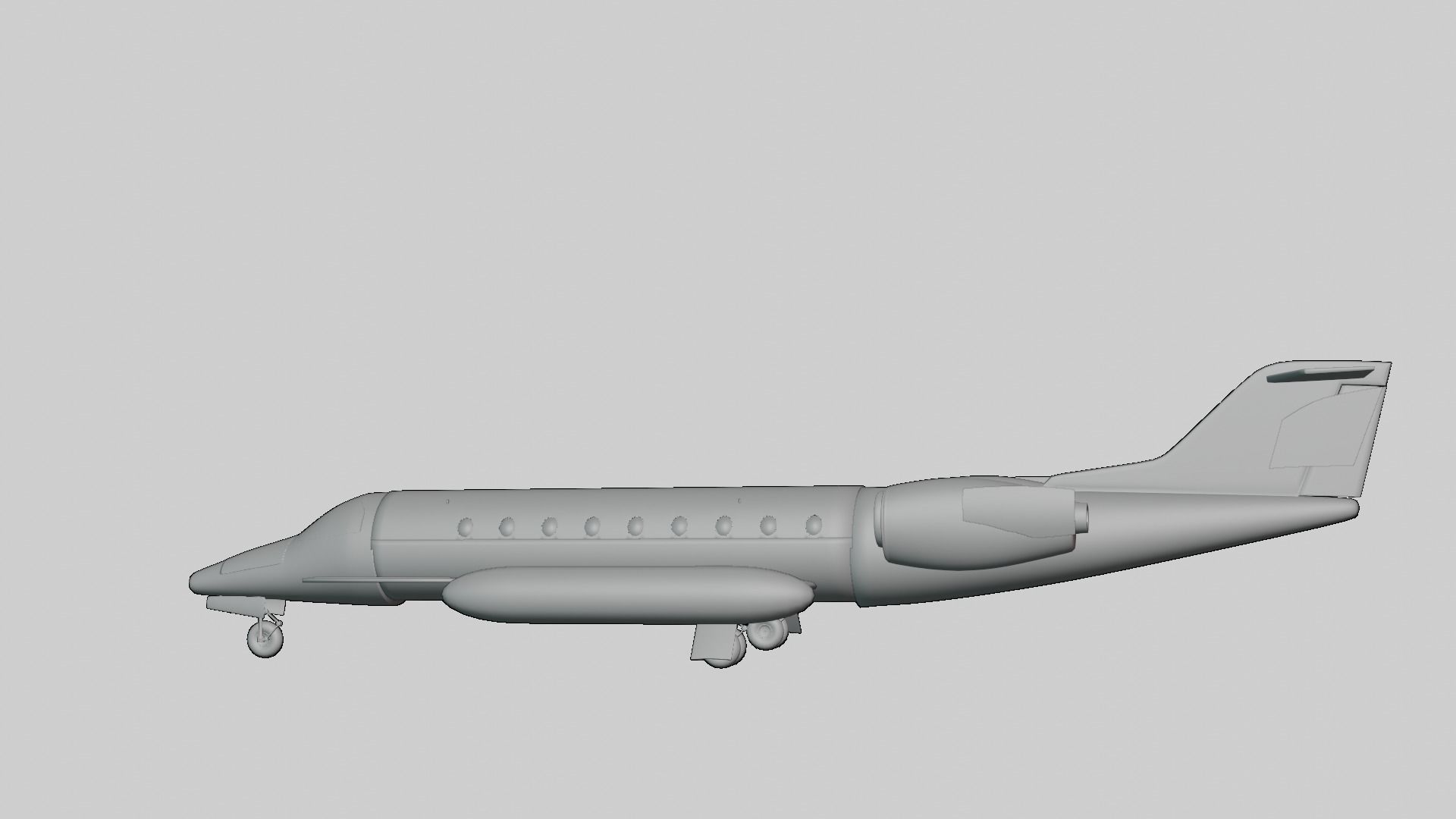 Low Poly Private Jet Low-poly 3D model_12