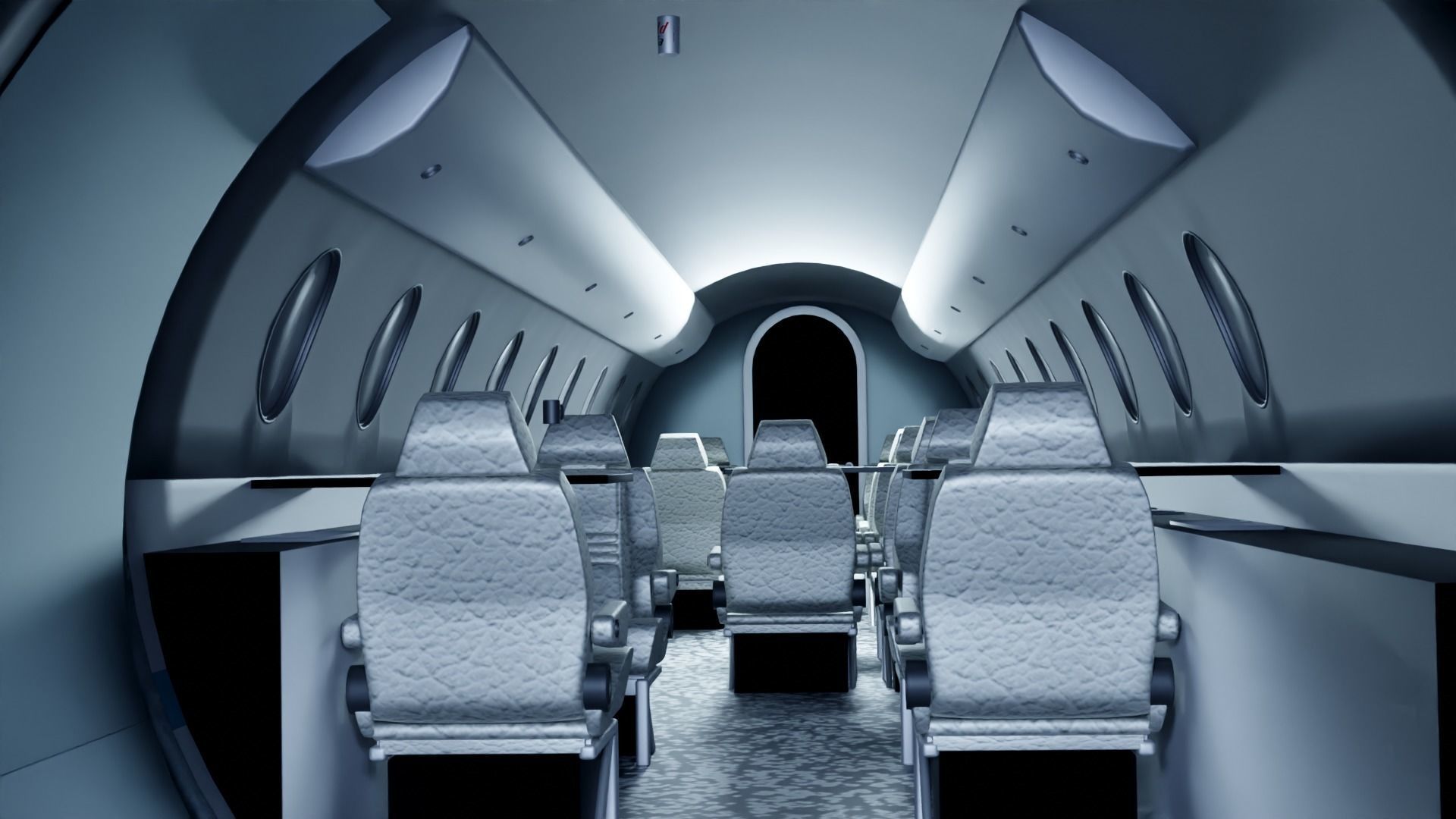 Low Poly Private Jet Low-poly 3D model_4