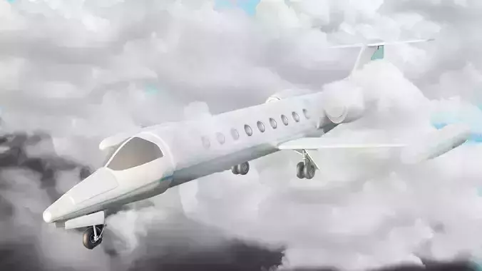 Low Poly Private Jet Low-poly 3D model