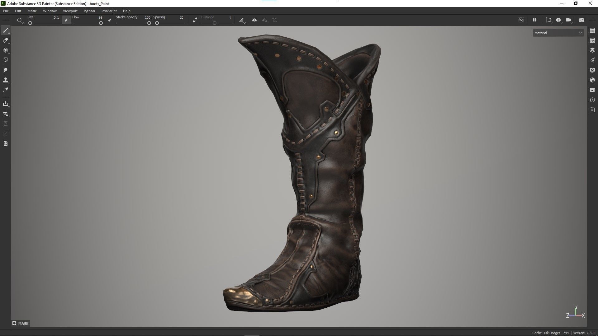 Medieval clothing Boots  001 ZBRUSH  OBJ   High Low Poly  UV   Low-poly 3D model_7