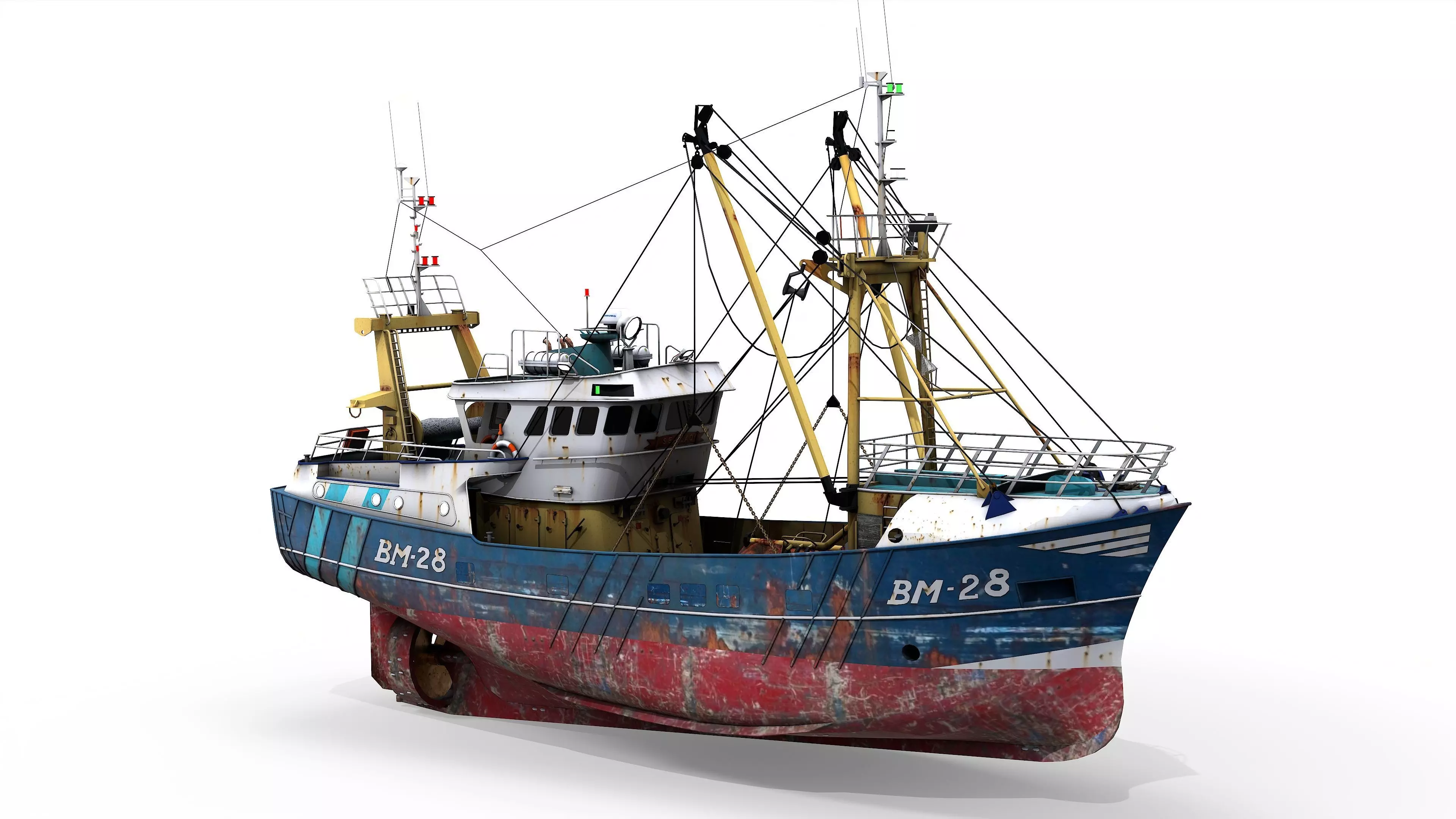 Trawler Sea Lady Low-poly 3D model_0