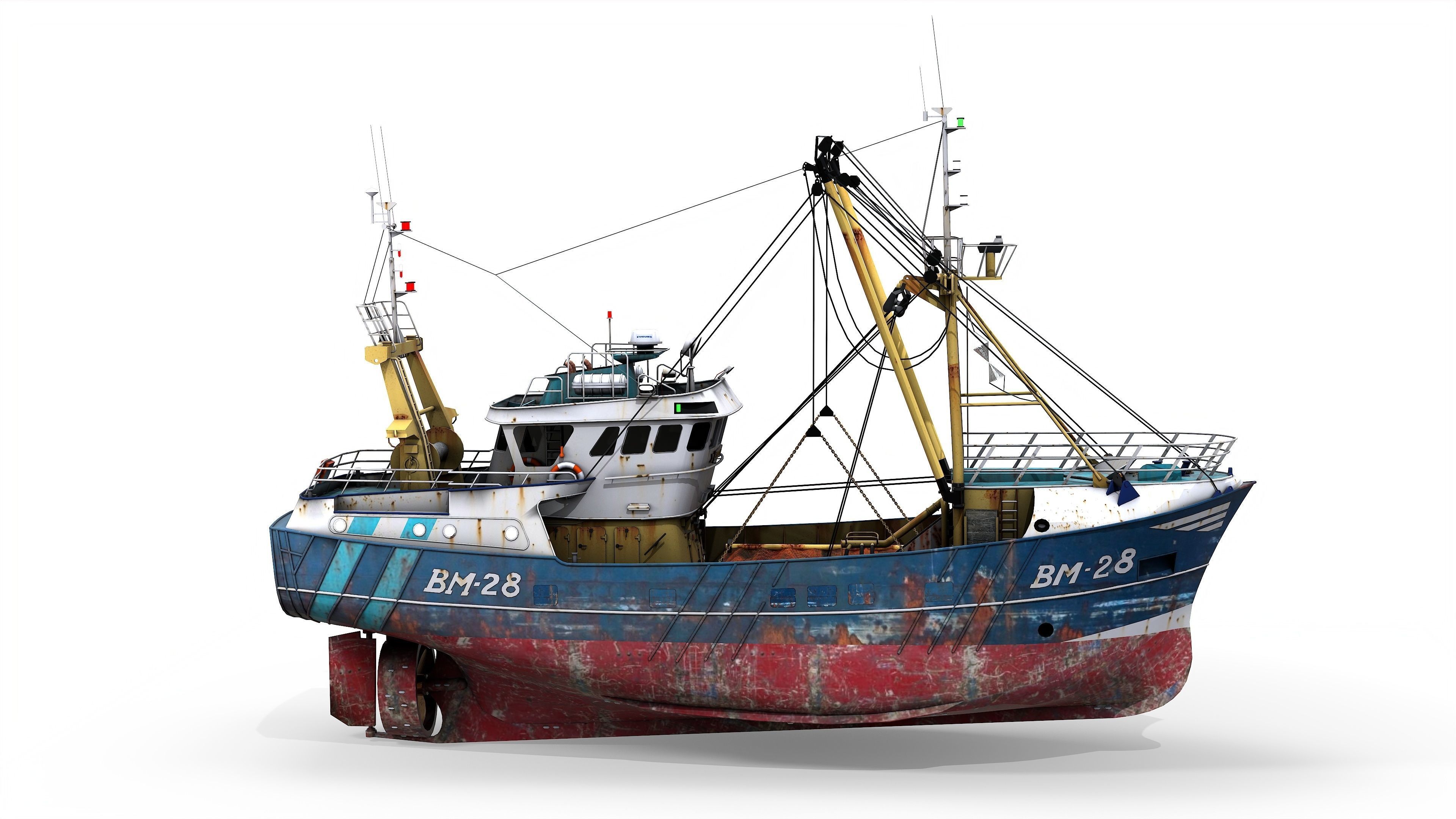 Trawler Sea Lady Low-poly 3D model_2