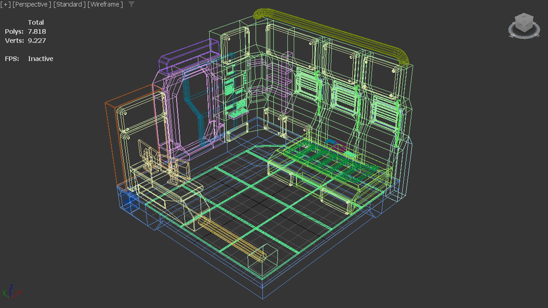 Sci-Fi Room Low-poly 3D model_3