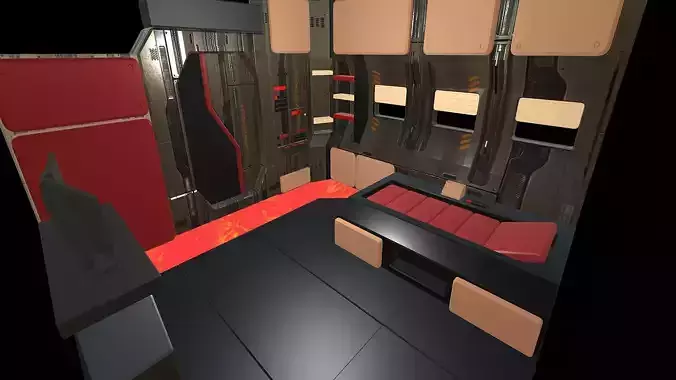 Sci-Fi Room Low-poly 3D model
