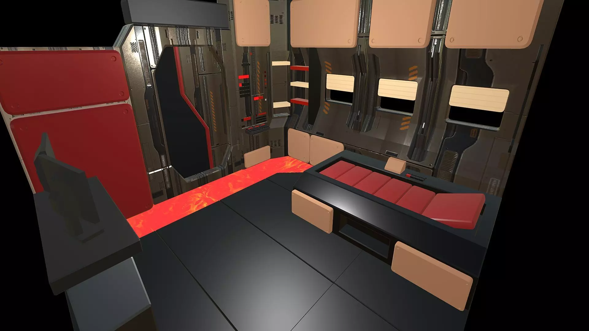 Sci-Fi Room Low-poly 3D model_0