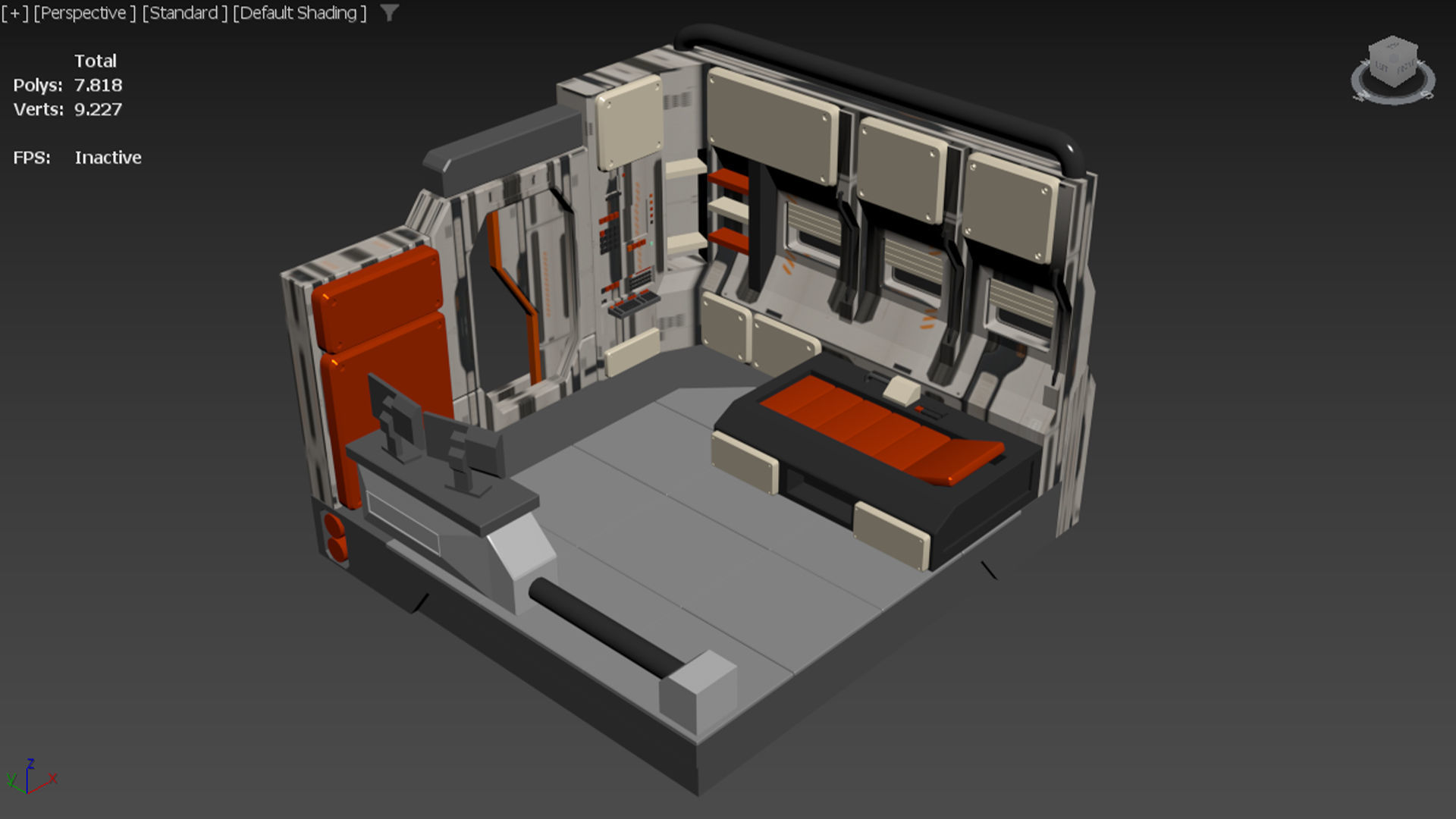 Sci-Fi Room Low-poly 3D model_2