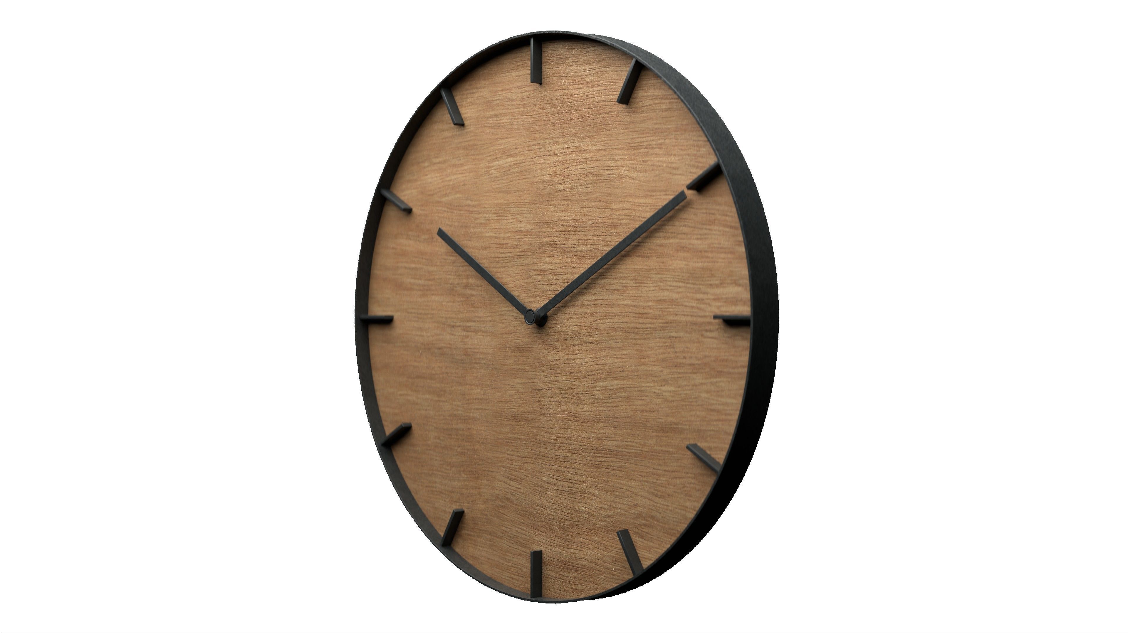 Minimalistic wall clock Low-poly 3D model_2
