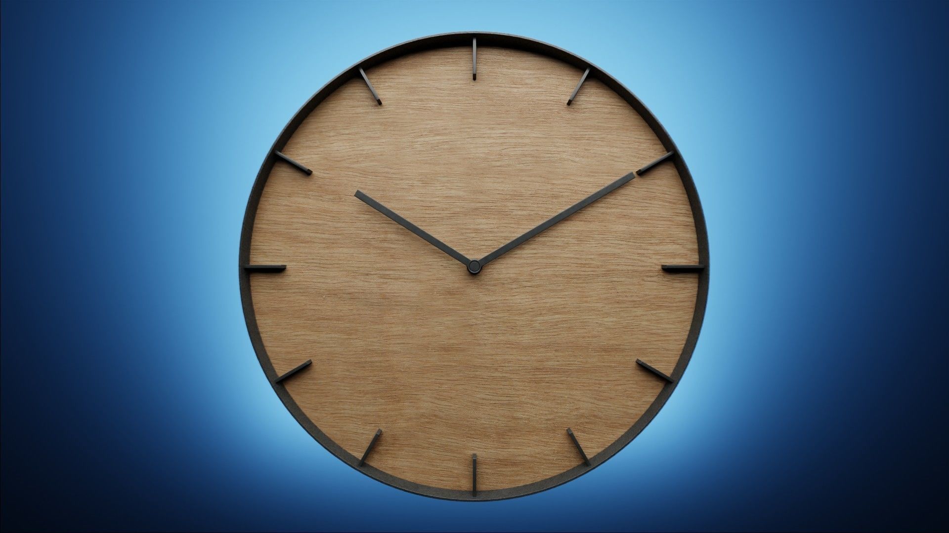 Minimalistic wall clock Low-poly 3D model_4