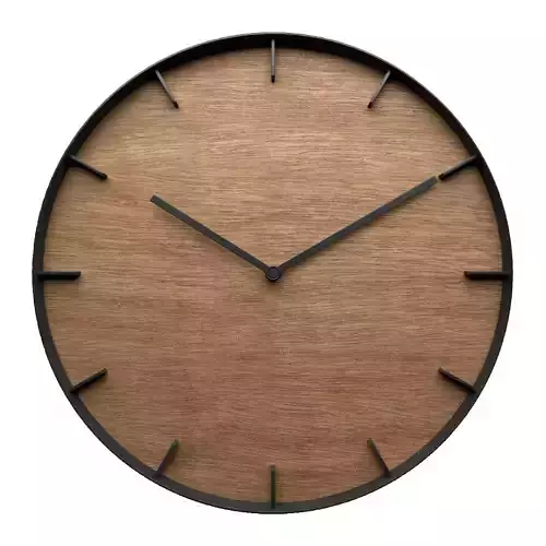Minimalistic wall clock Low-poly 3D model