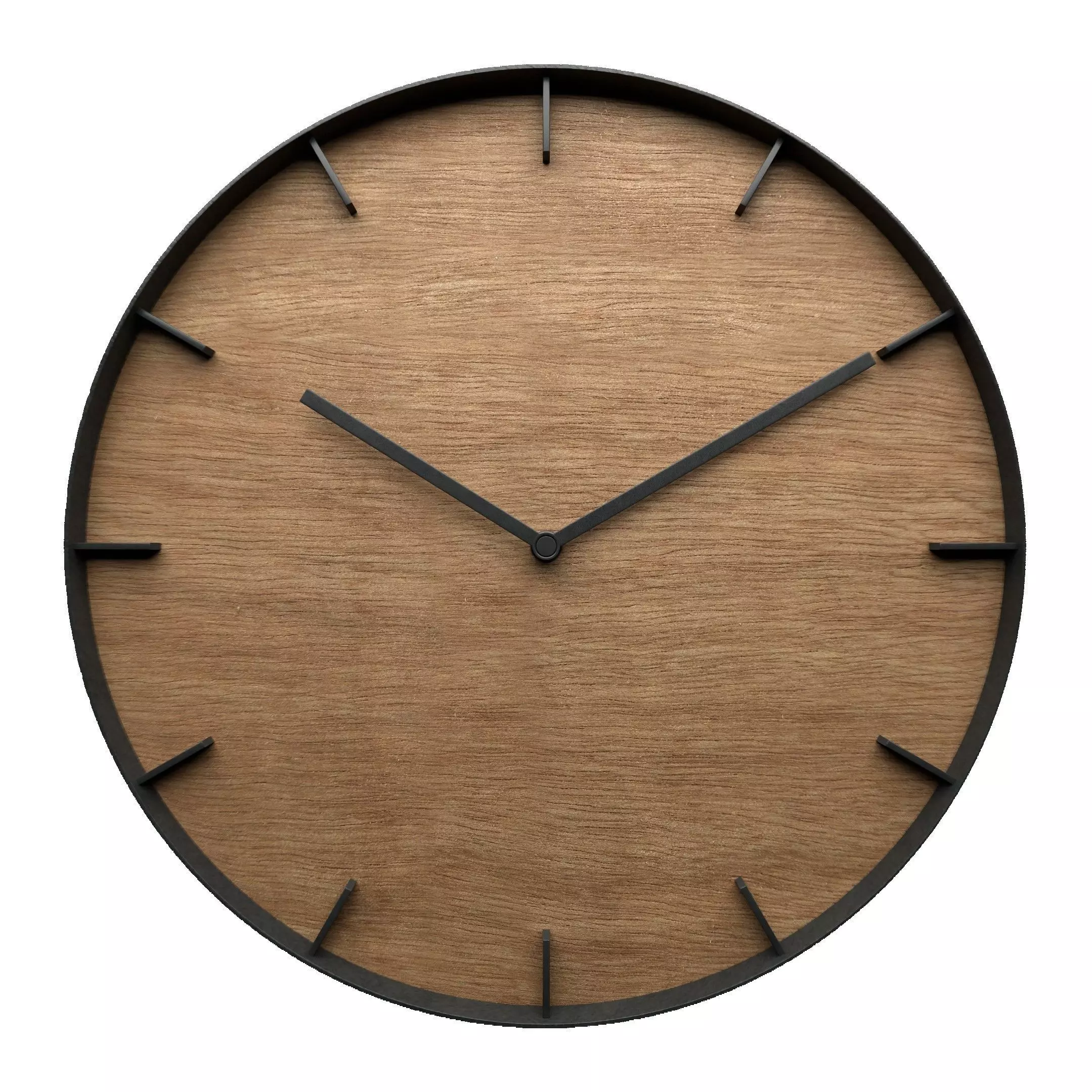 Minimalistic wall clock Low-poly 3D model_0