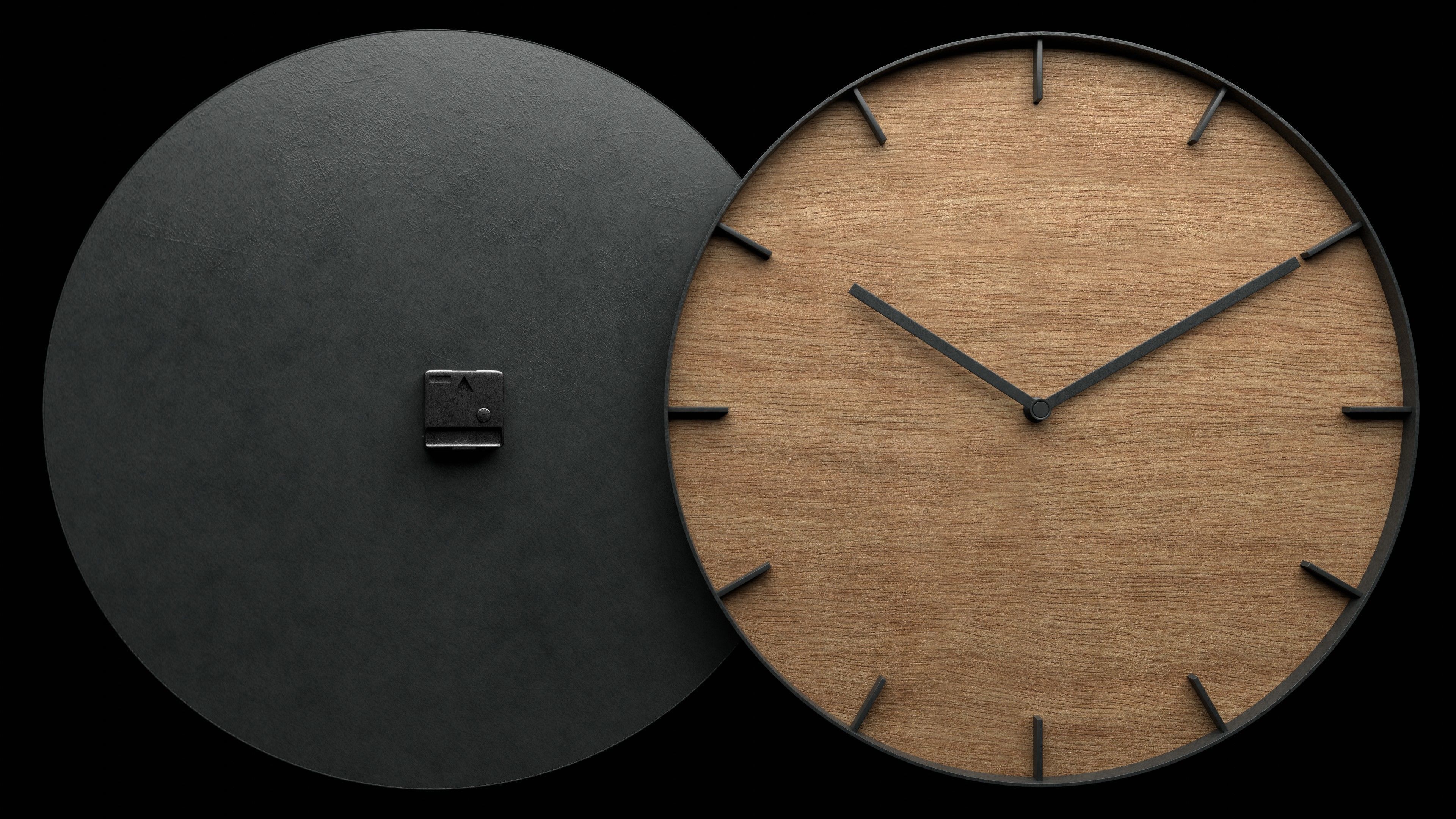 Minimalistic wall clock Low-poly 3D model_3