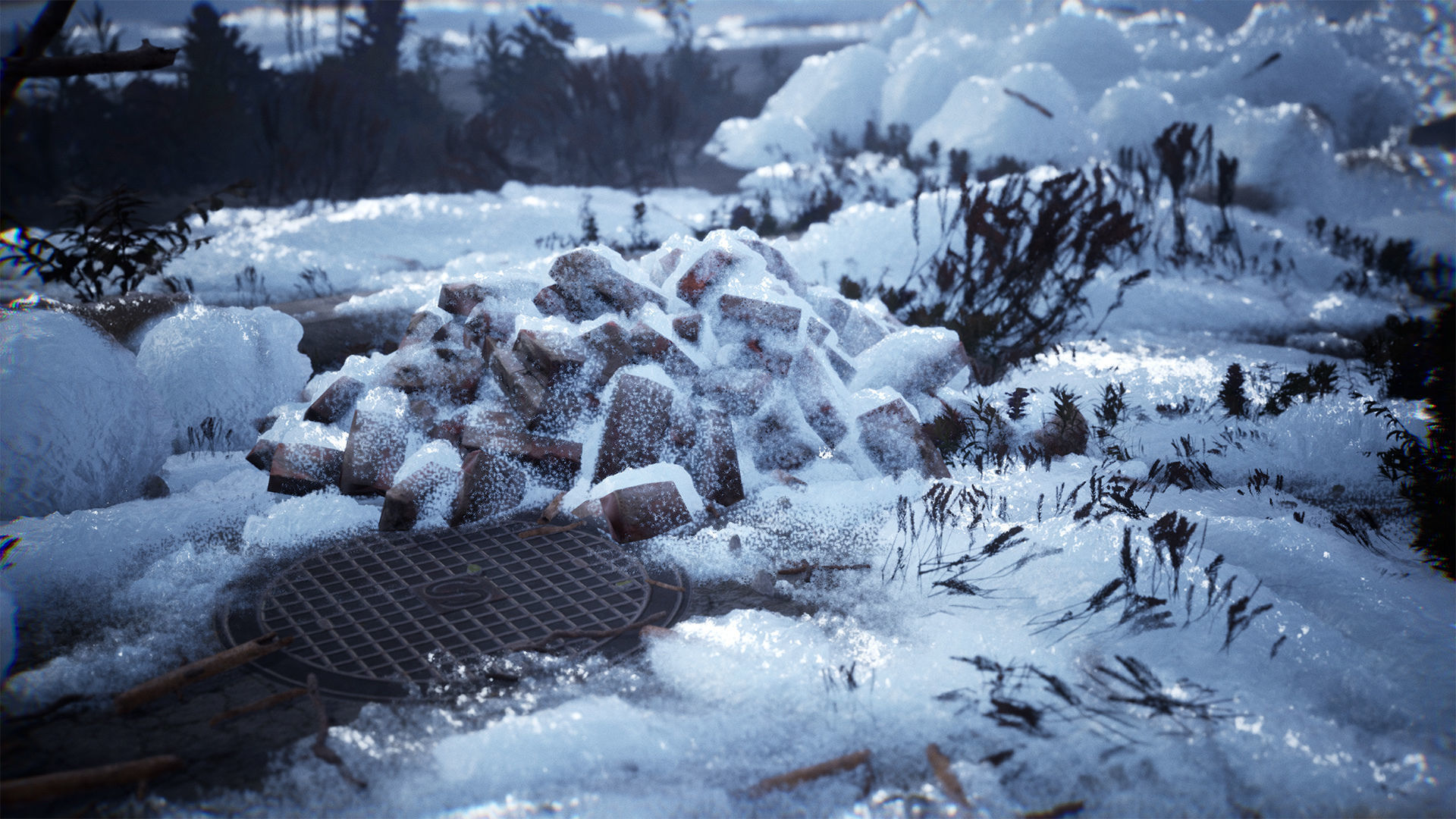 Snow Material and Props 80 Assets Low-poly 3D model_4