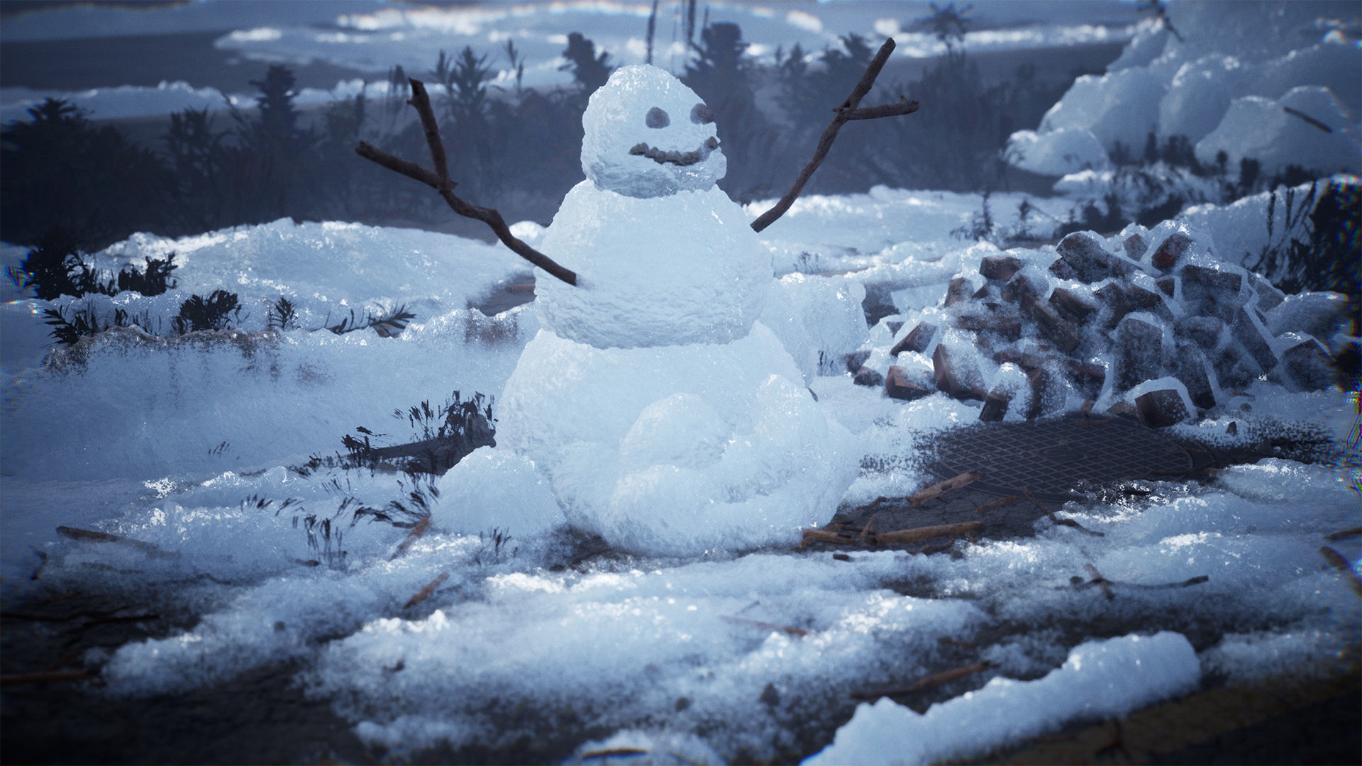 Snow Material and Props 80 Assets Low-poly 3D model_6