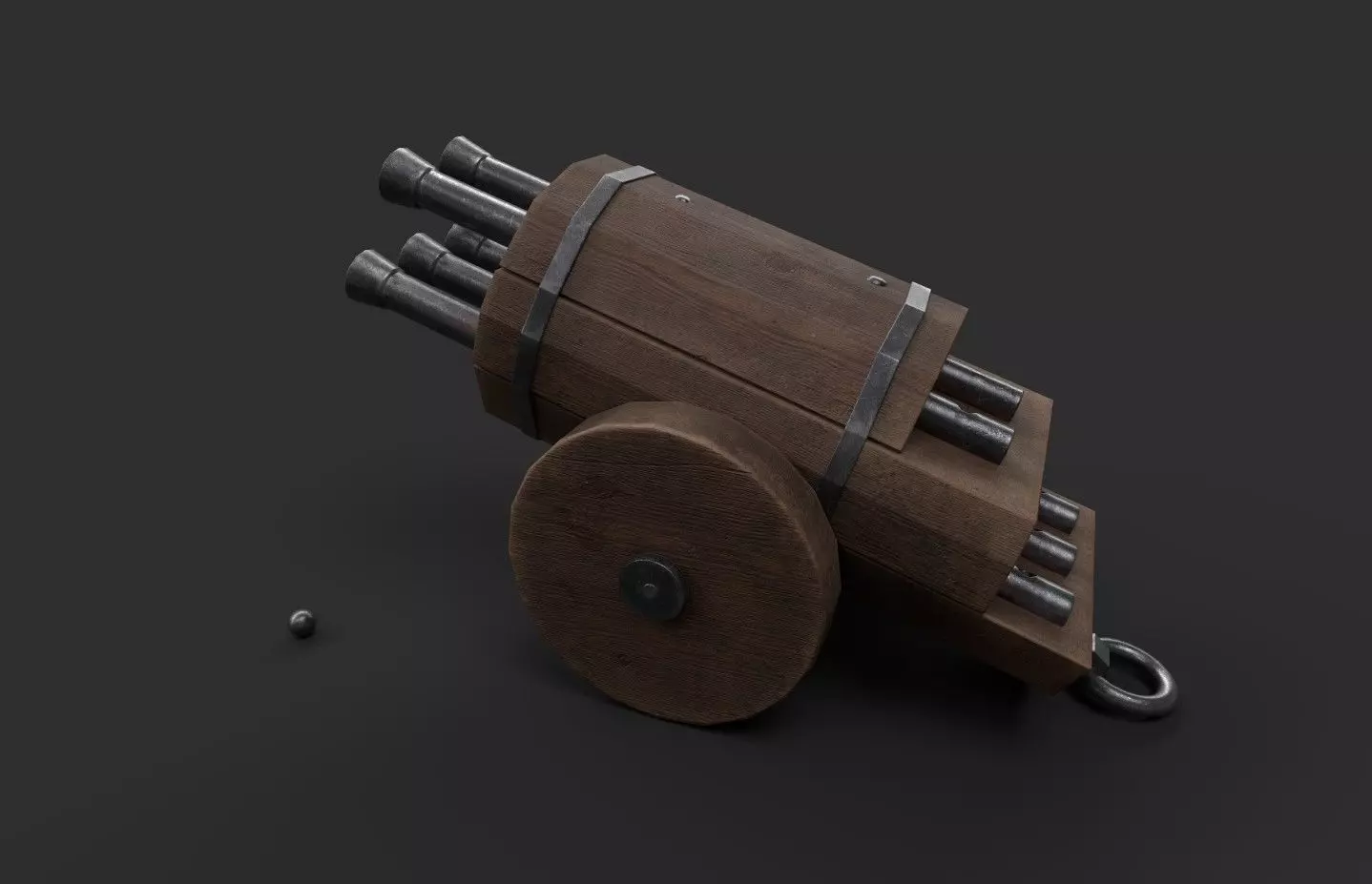 Medieval 15th century organ gun Low-poly 3D model