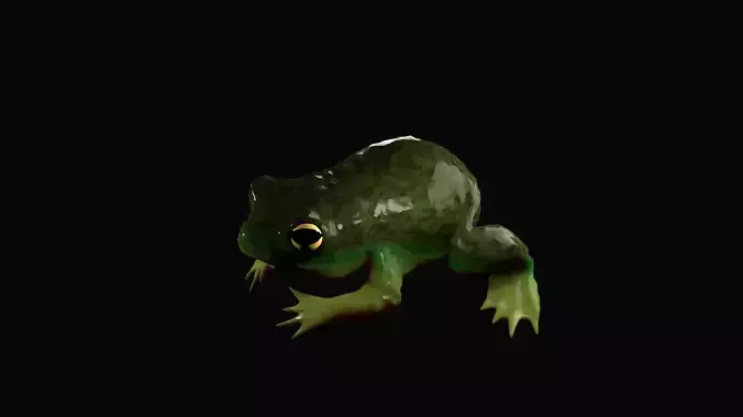 Rigged Croaking Frog Free 3D model