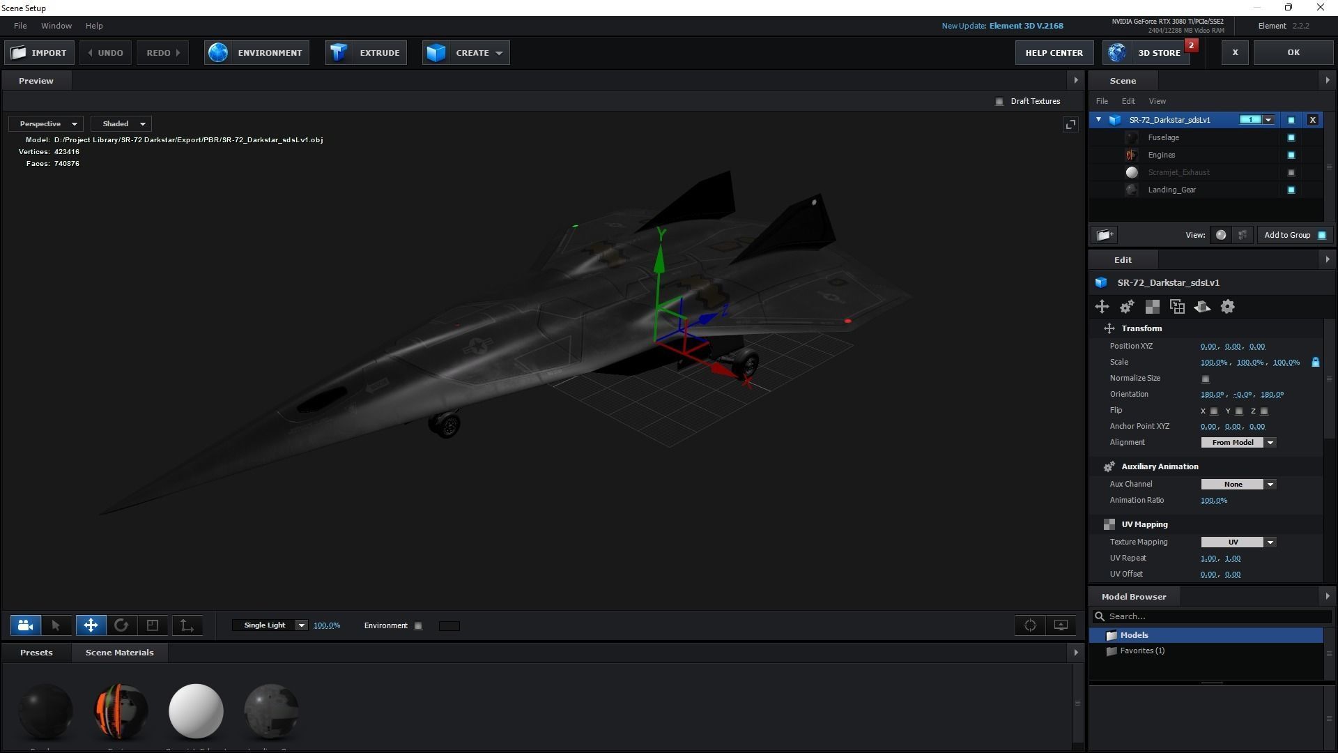 SR-72 Darkstar from Top Gun Maverick Low-poly 3D model_33