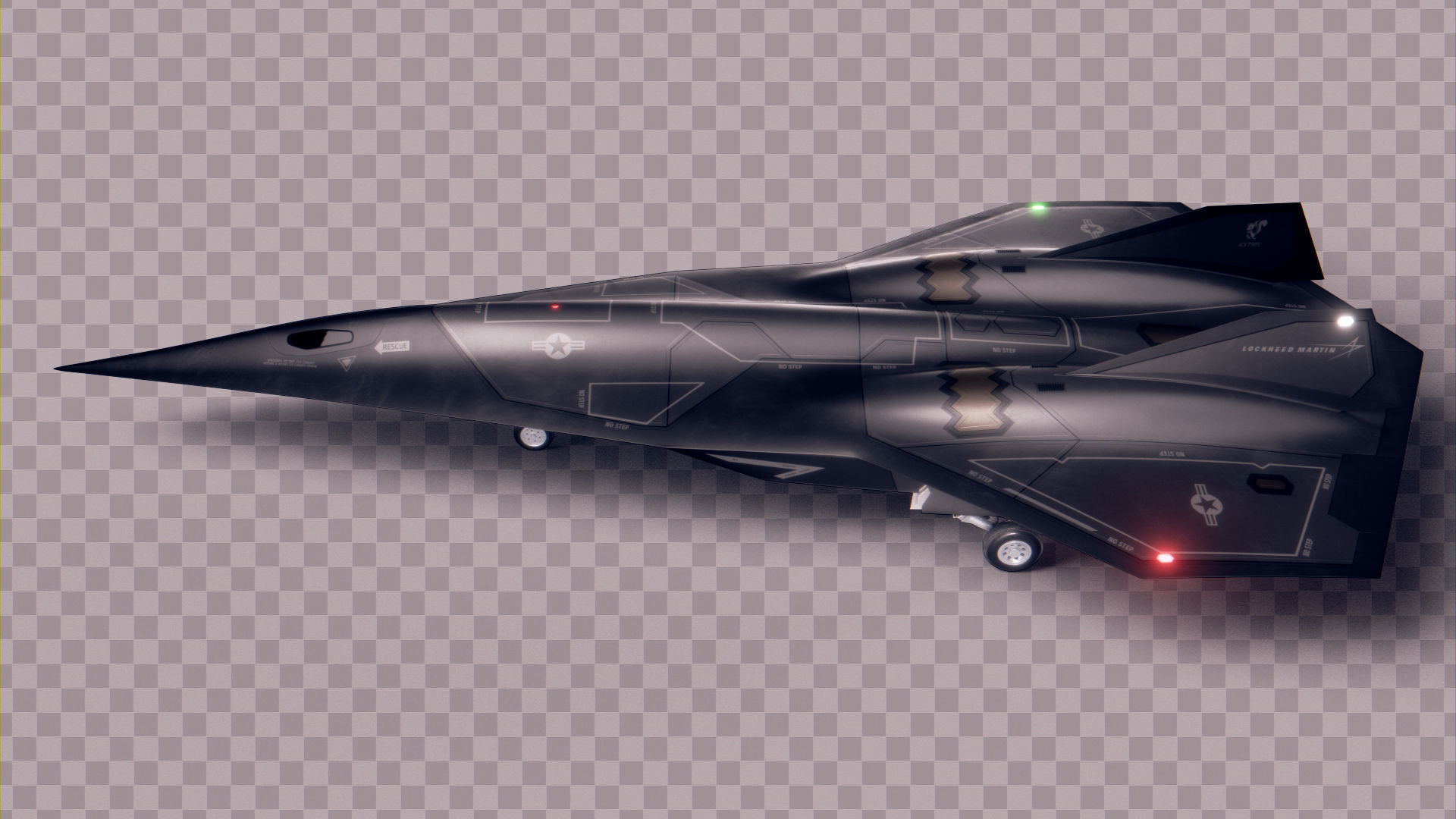 SR-72 Darkstar from Top Gun Maverick Low-poly 3D model_3