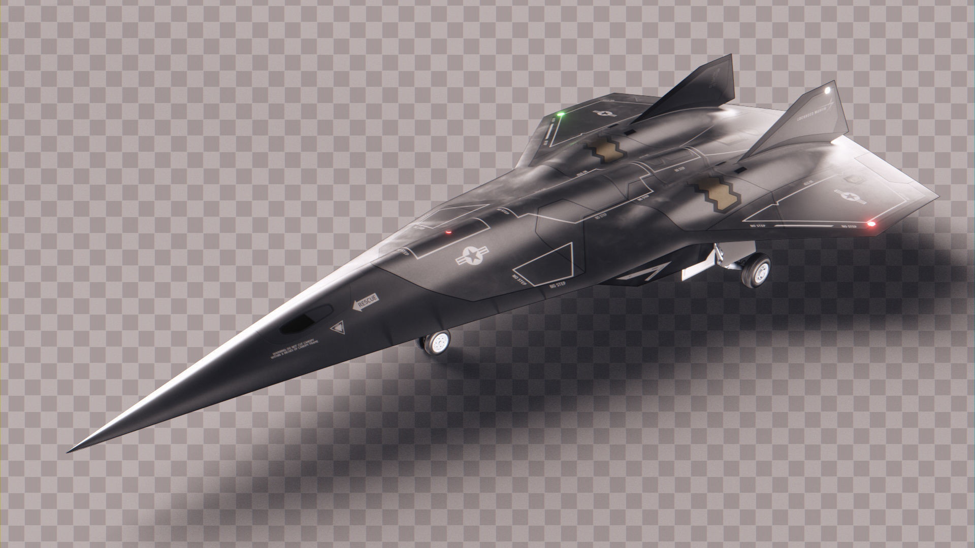 SR-72 Darkstar from Top Gun Maverick Low-poly 3D model_19