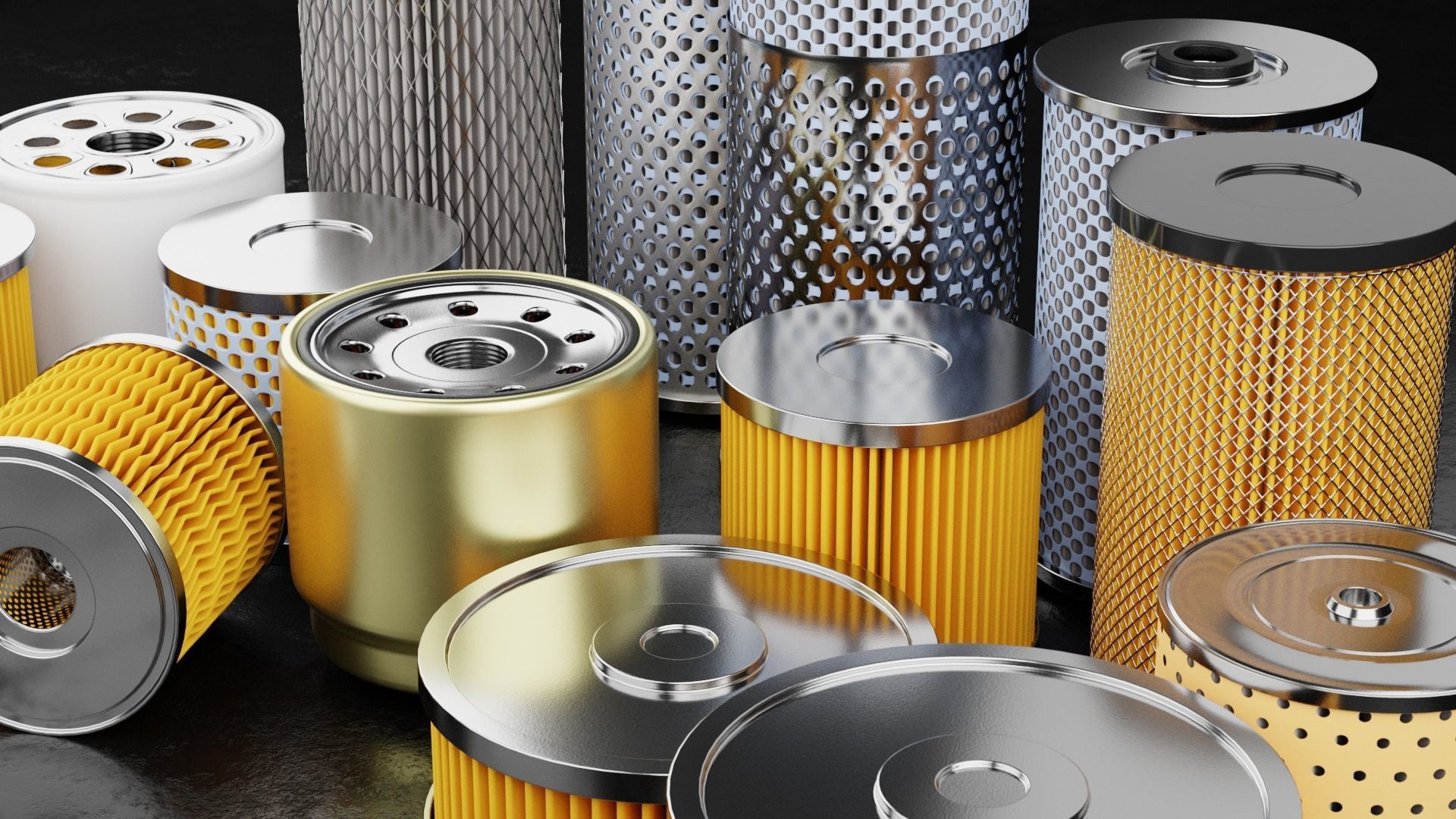 Automotive filters package 3D Model Collection_3