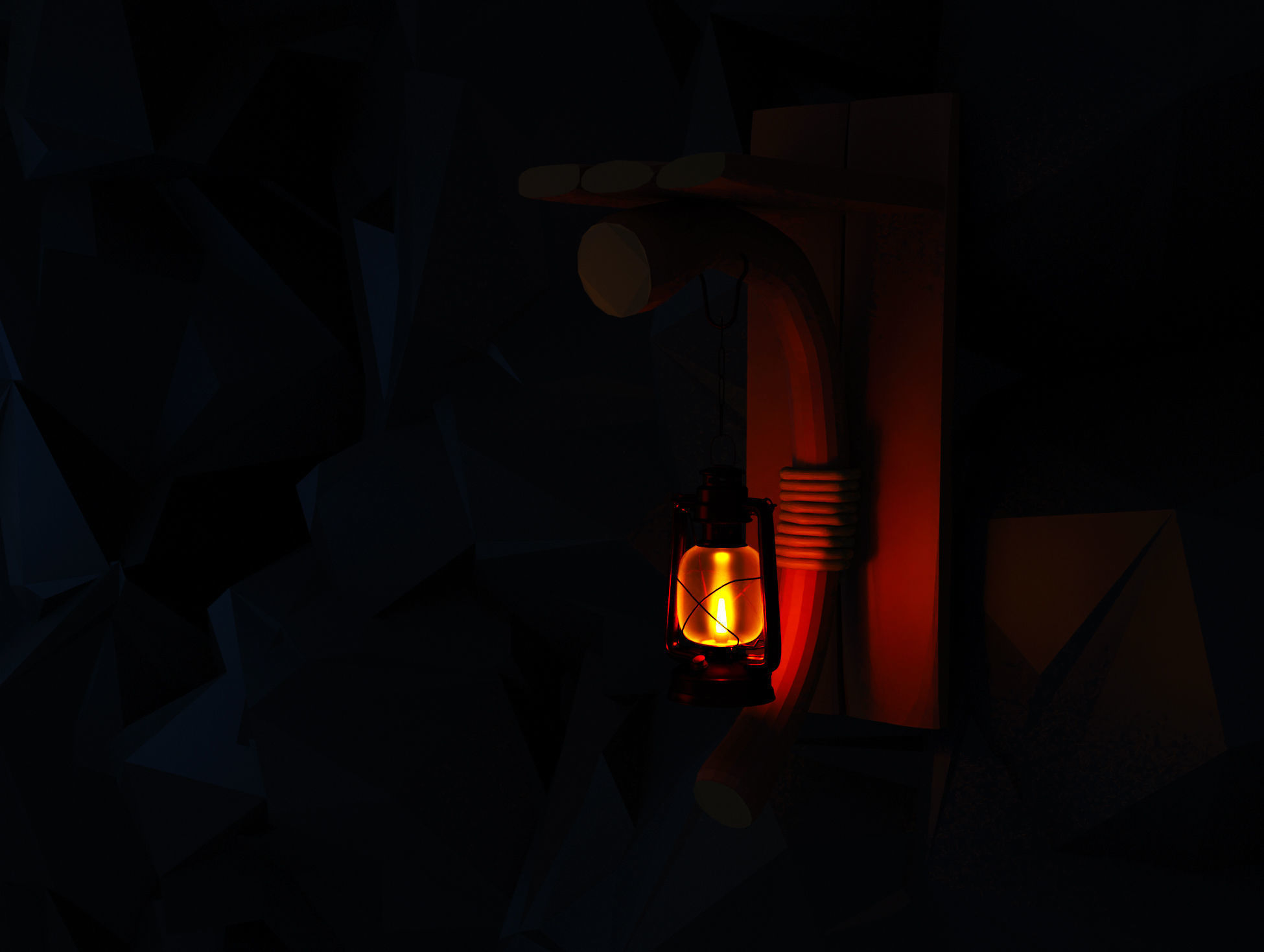 Gas lamb Low-poly 3D model_5